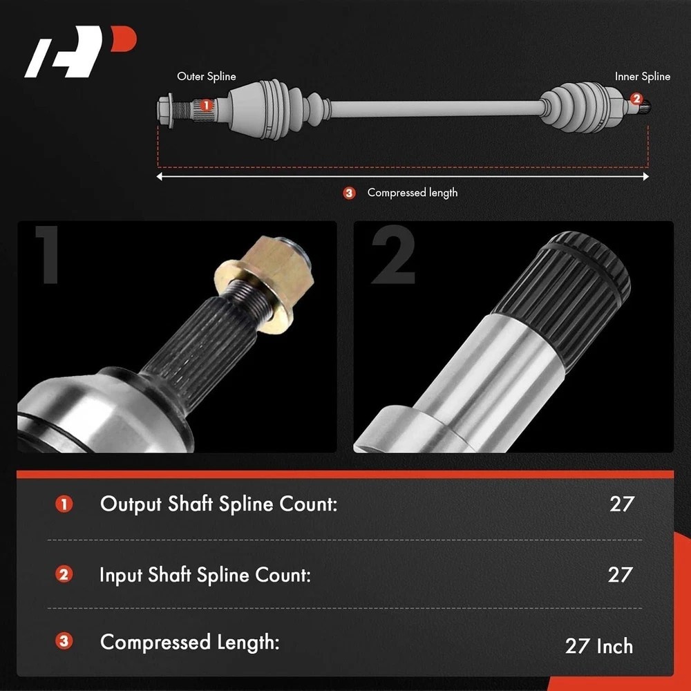 Front Driver Side APM CV Axle Shaft Assembly Compatible with Nissan