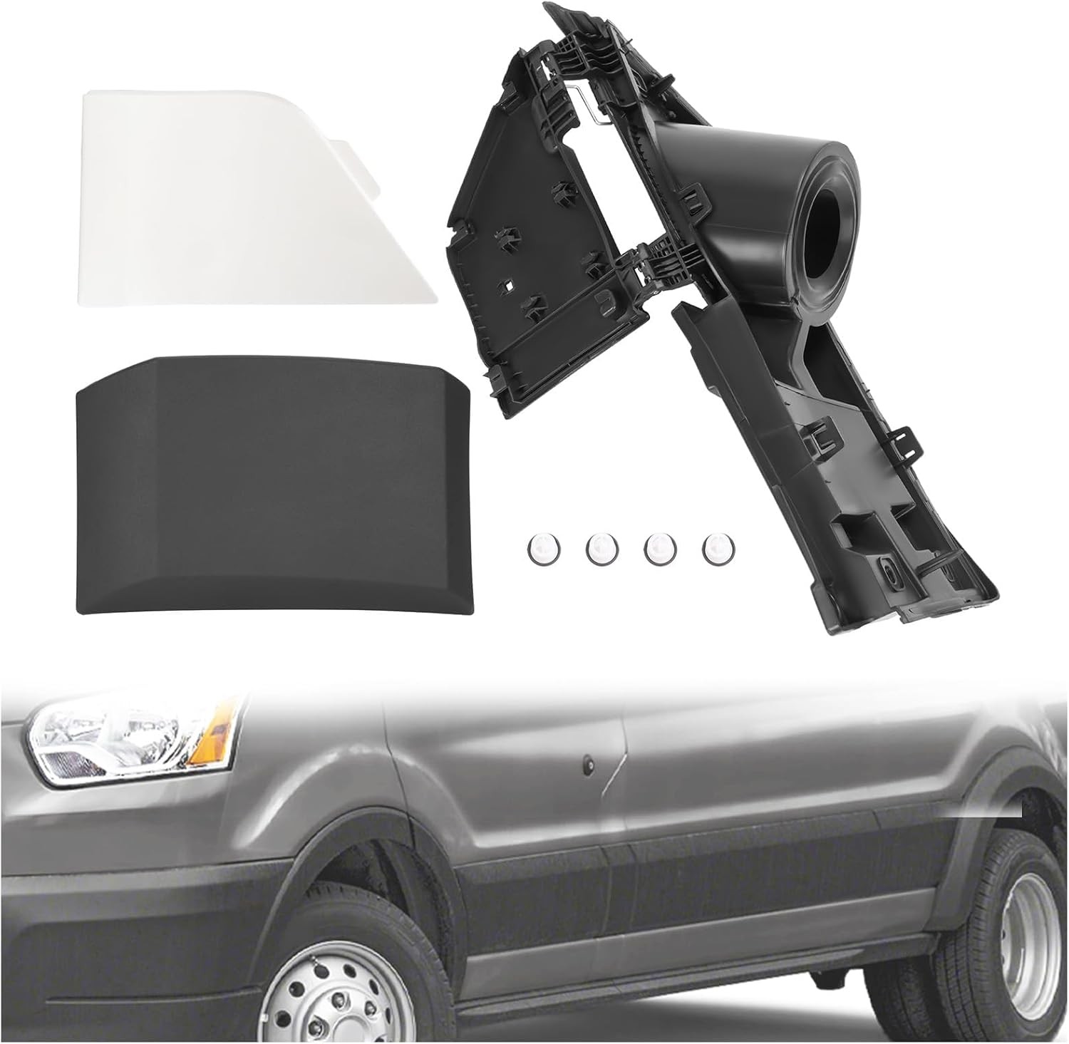 KUAFU Fuel Filler Door Housing Pocket Hinge w/White Cover Compatible with 2015-2