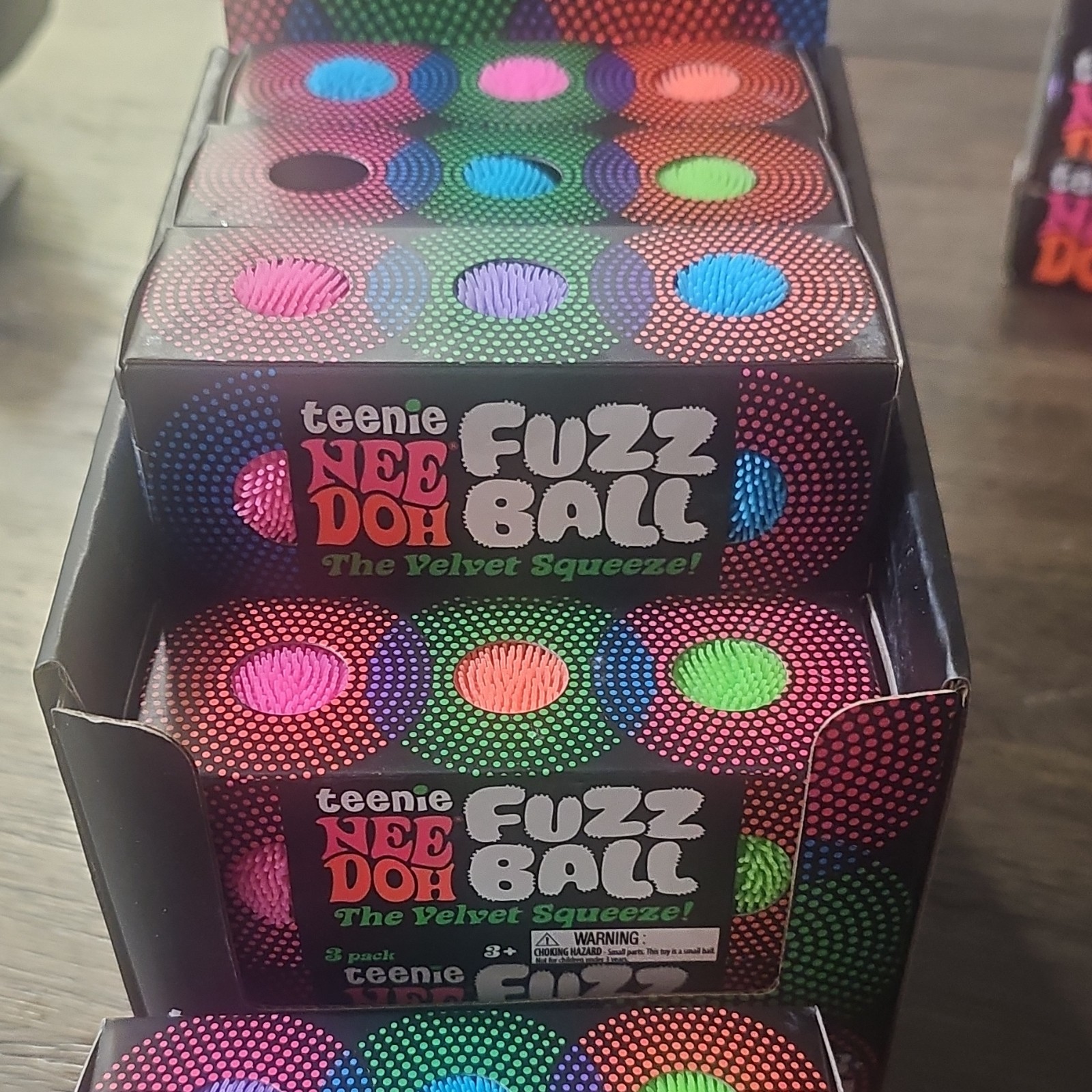 Nee Doh Teenie Fuzz Ball Velvety Squeeze Toy, Multicolor, Age 3-4 Years
