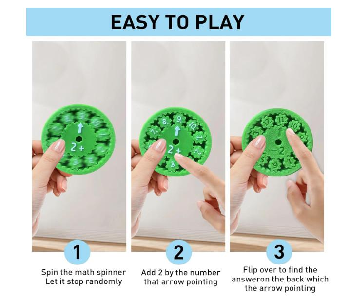 9pcs Math Facts Fidget Spinners Addition Multiplication Game Educational Toy