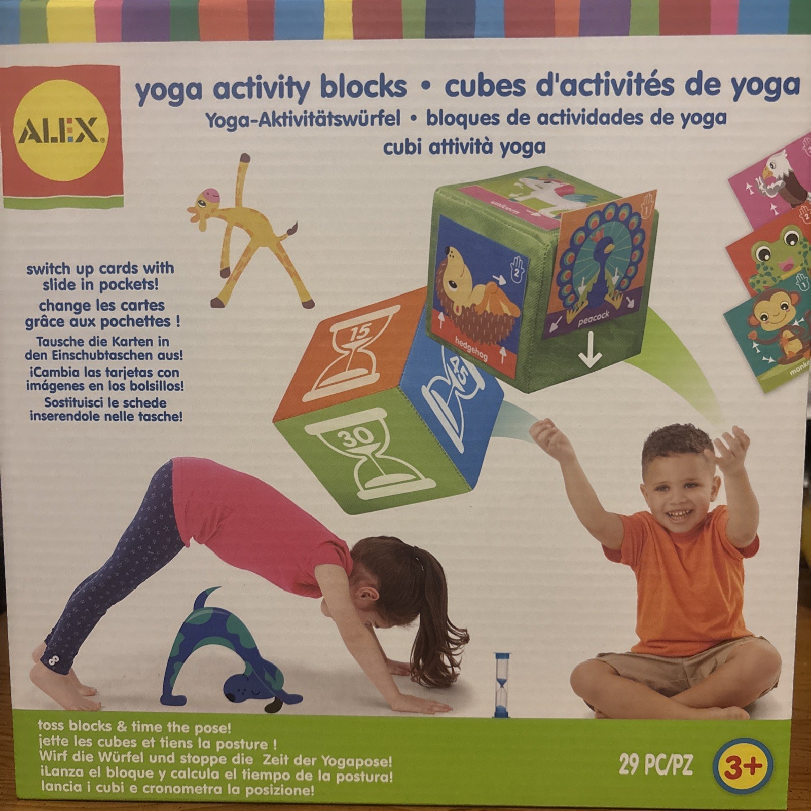 ALEX Yoga Activity Blocks Ages 3+ 29pc Throw Pose Time Preschool Game