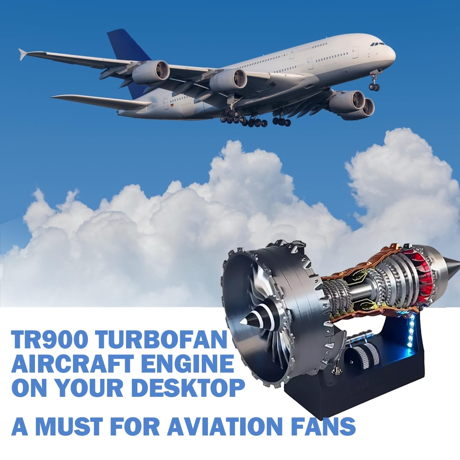 DIY Motorized Turbofan Engine Model Kit for Adults, TR900 Aircraft Turbojet R…