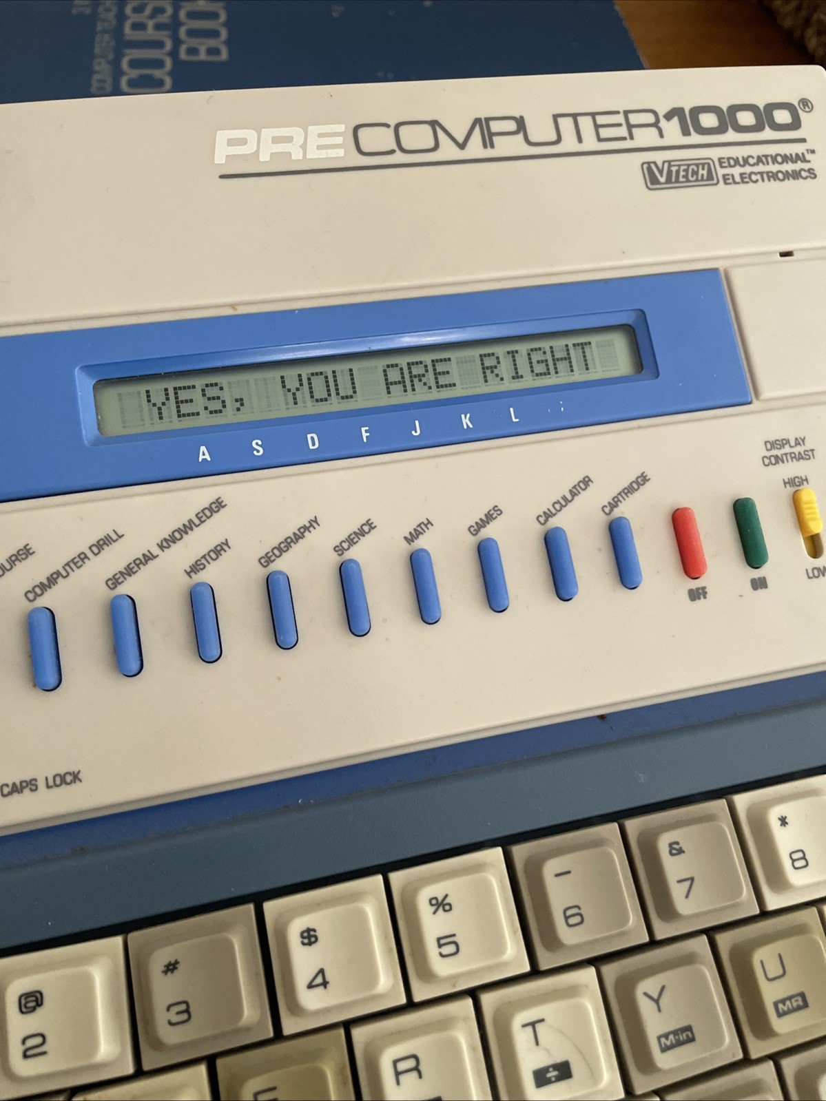 VTech PreComputer 1000 Educational Electronics 1992 Bible Trivia Game 2 works!!!