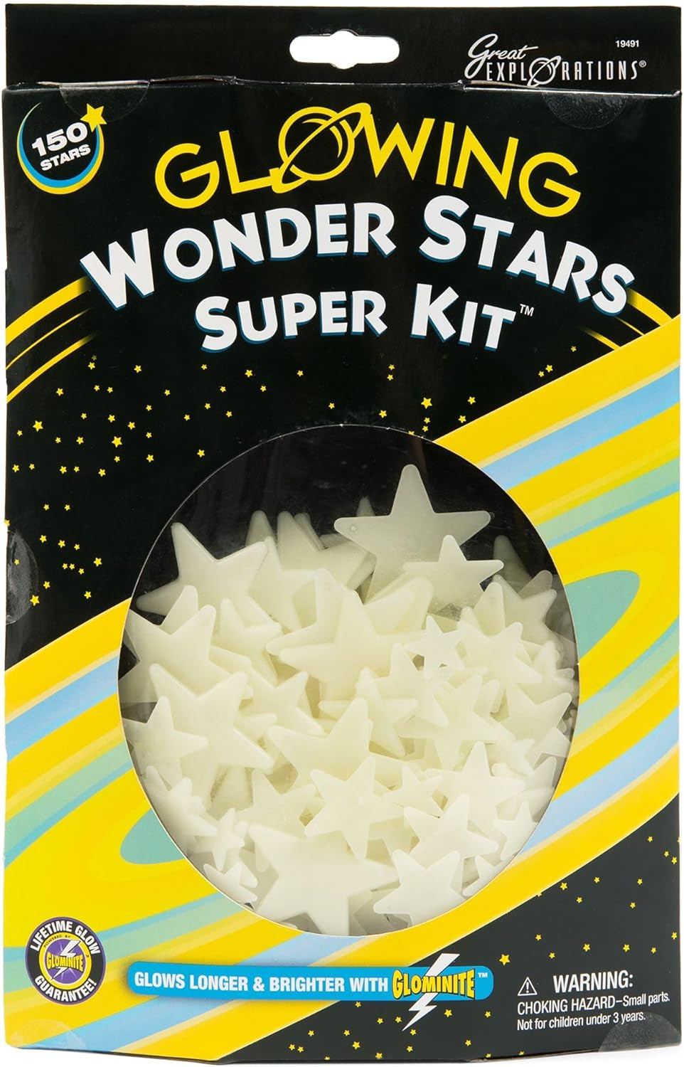Great Explorations: Wonder Stars Super Kit, Glow In The Dark Ceiling Stars. 150