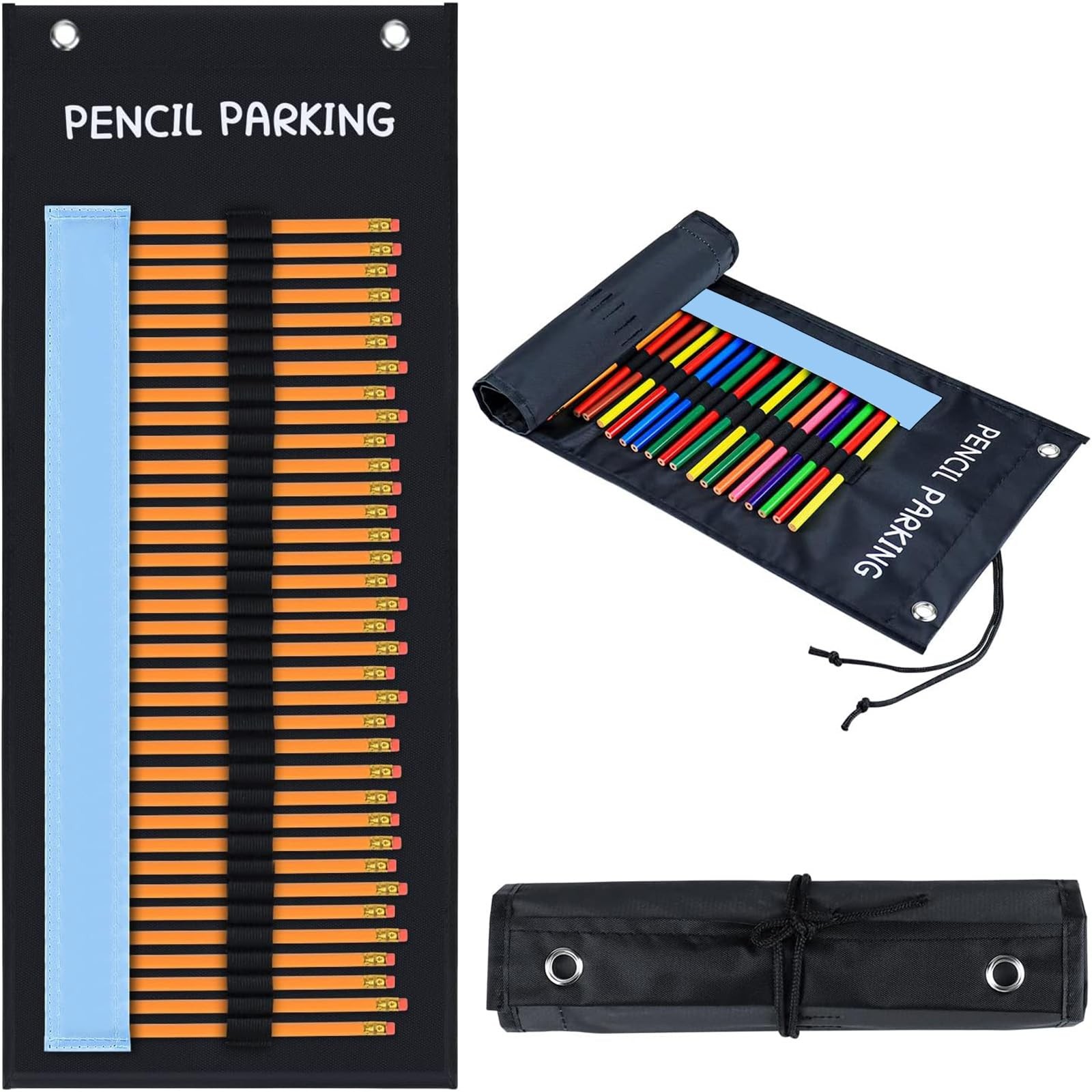 ALSLEA 2-Pack Pencil Parking for Classroom, 9.8 inches by 23.8 inches, black