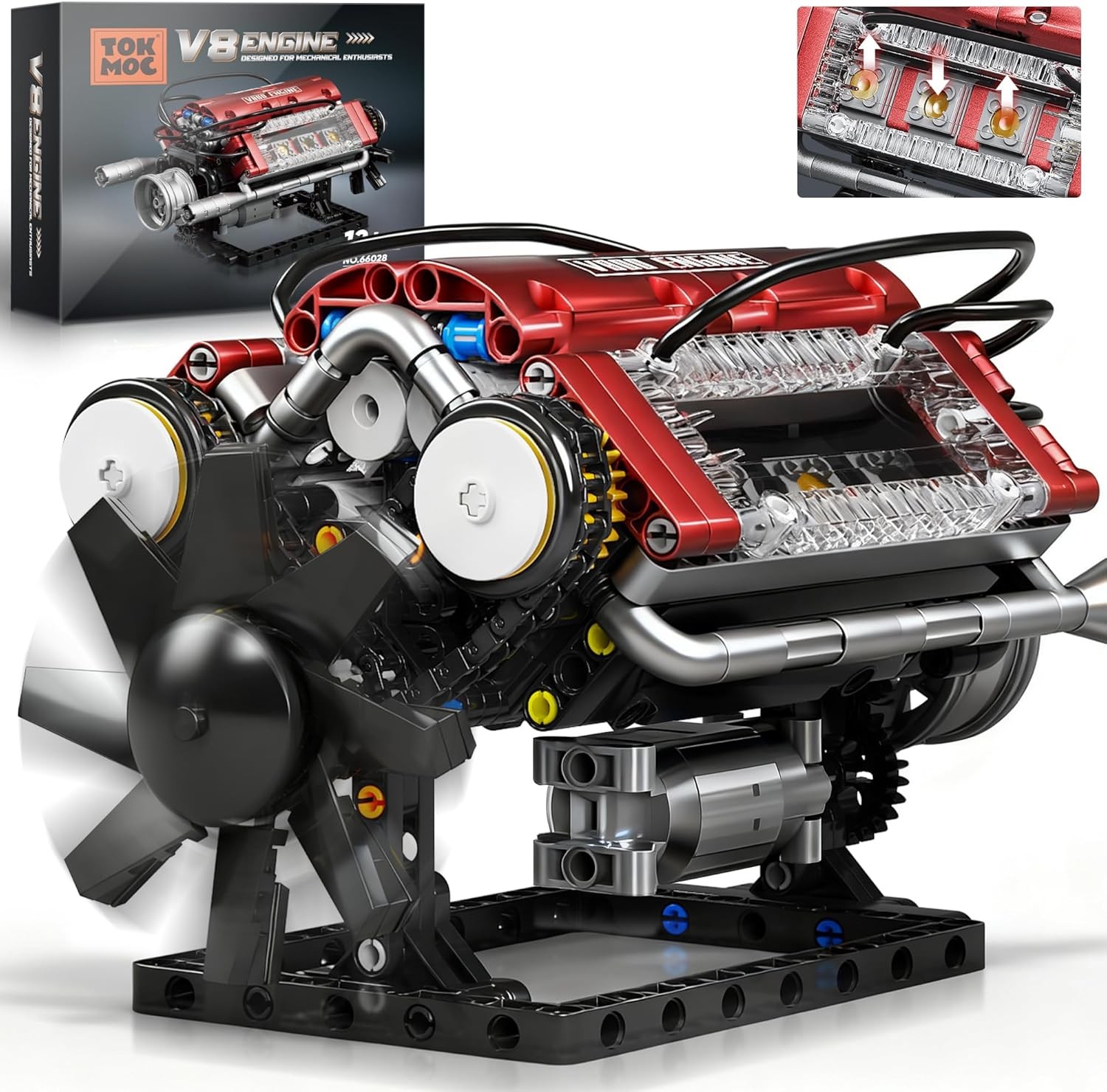 V8 Engine Model Kit That Runs, Build Your Own STEM Mini Engine Kit with Motor an