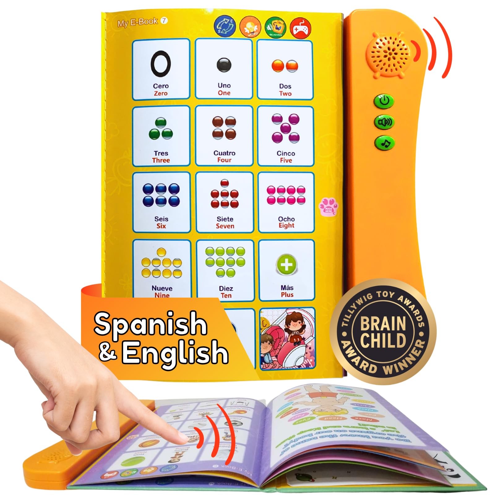 Spanish & English Talking Learning Book for Kids 2 3 4 5 6 Years Old, Interac…