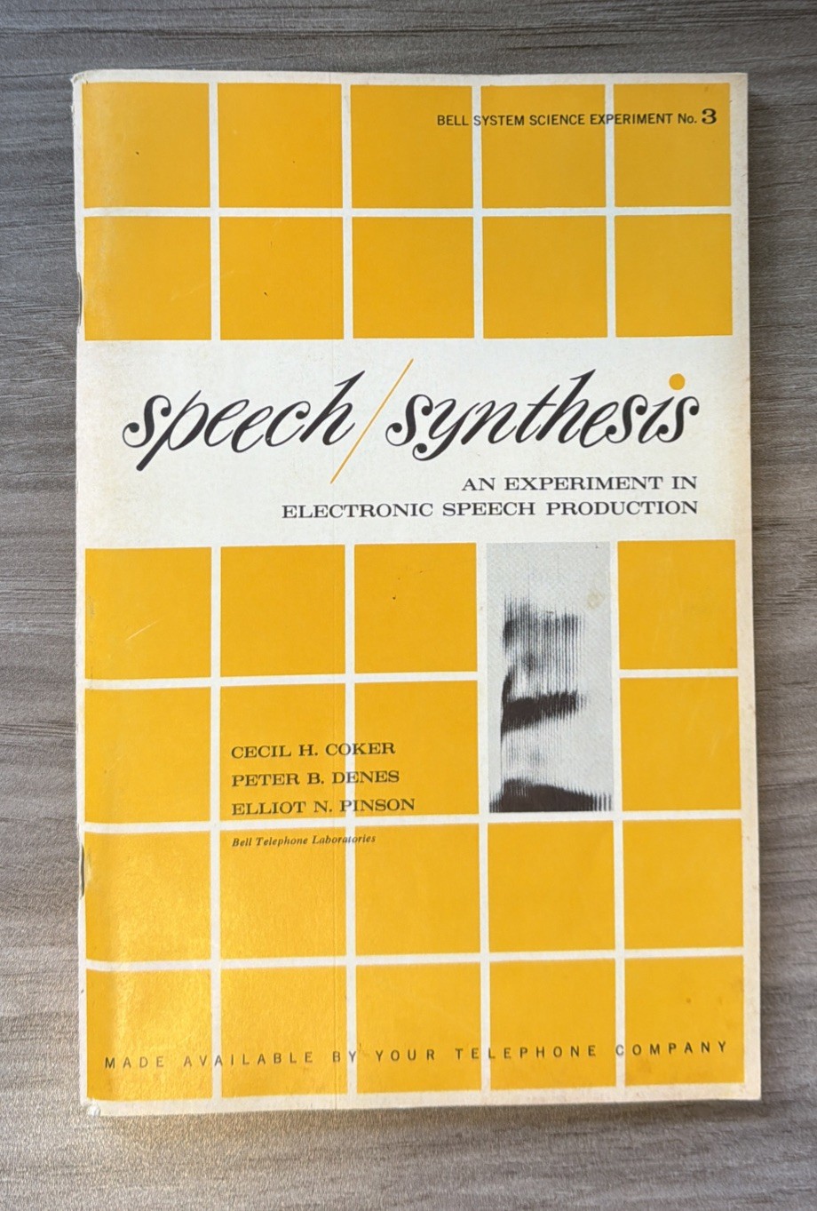 Vintage Bell System Science Experiment #3 Speech: Book Only