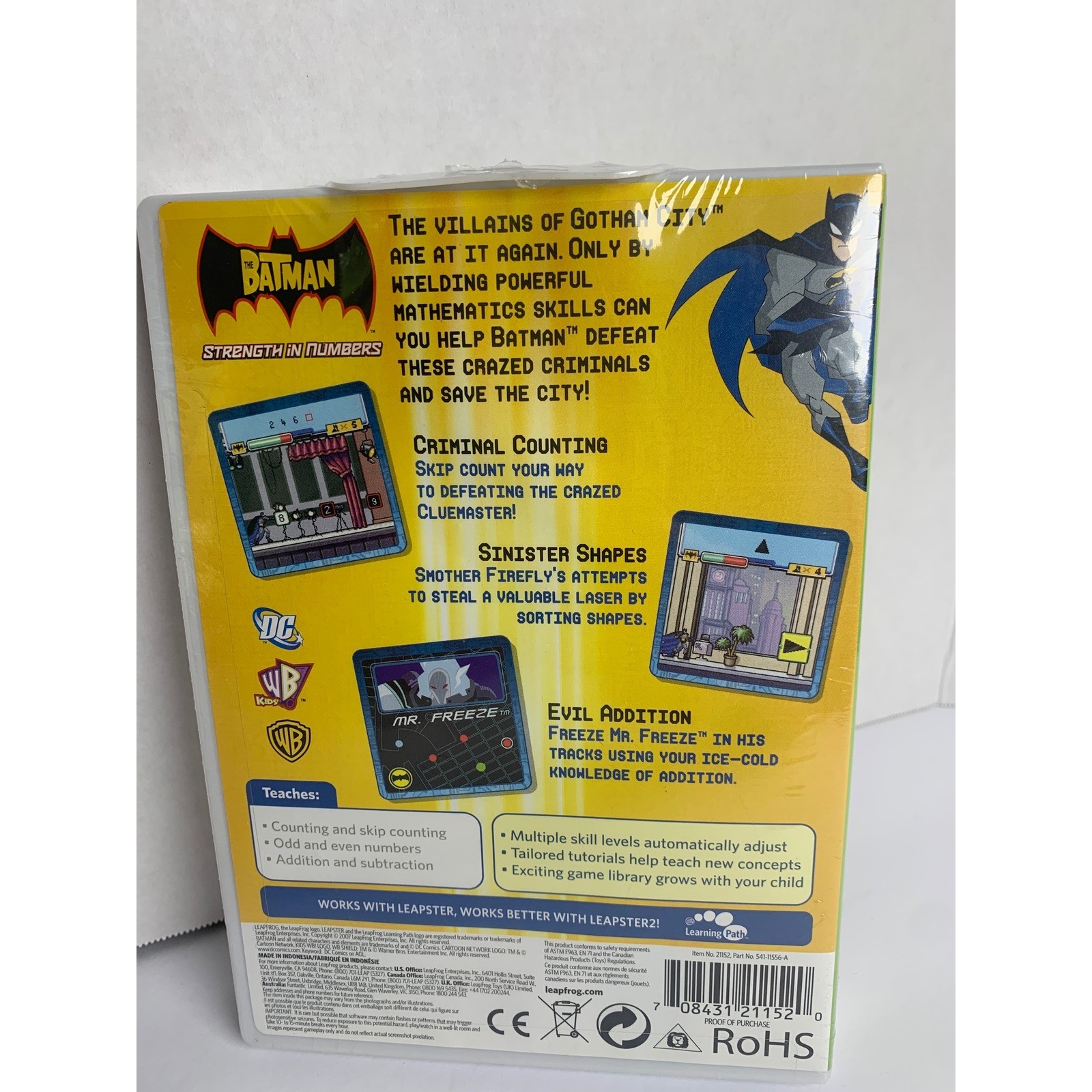 LeapFrog Leapster The Batman Strength in Numbers Learning Game Pre-K-1st Grade