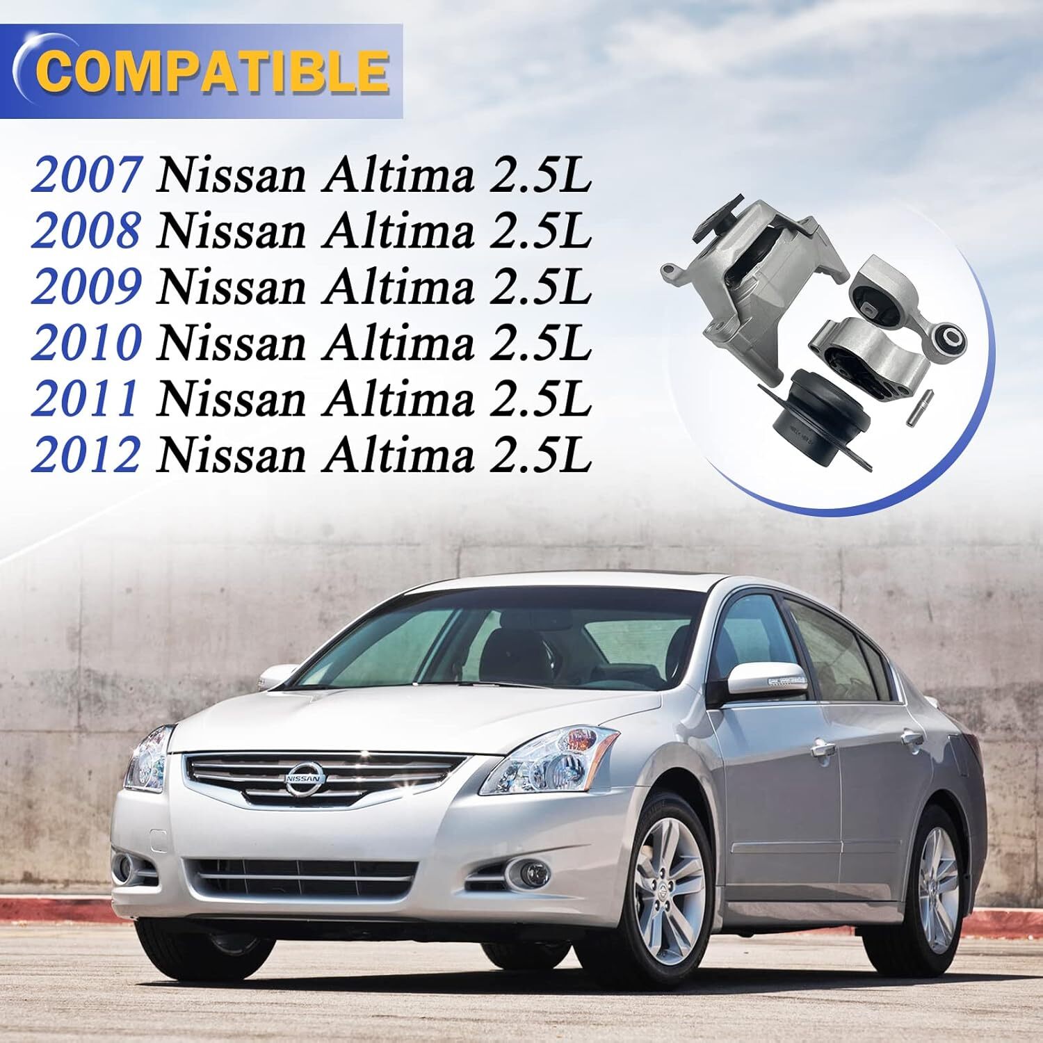 Engine Motor Engine Mount & Transmission Mount Kit for 2007 2008 2009 2010 2011