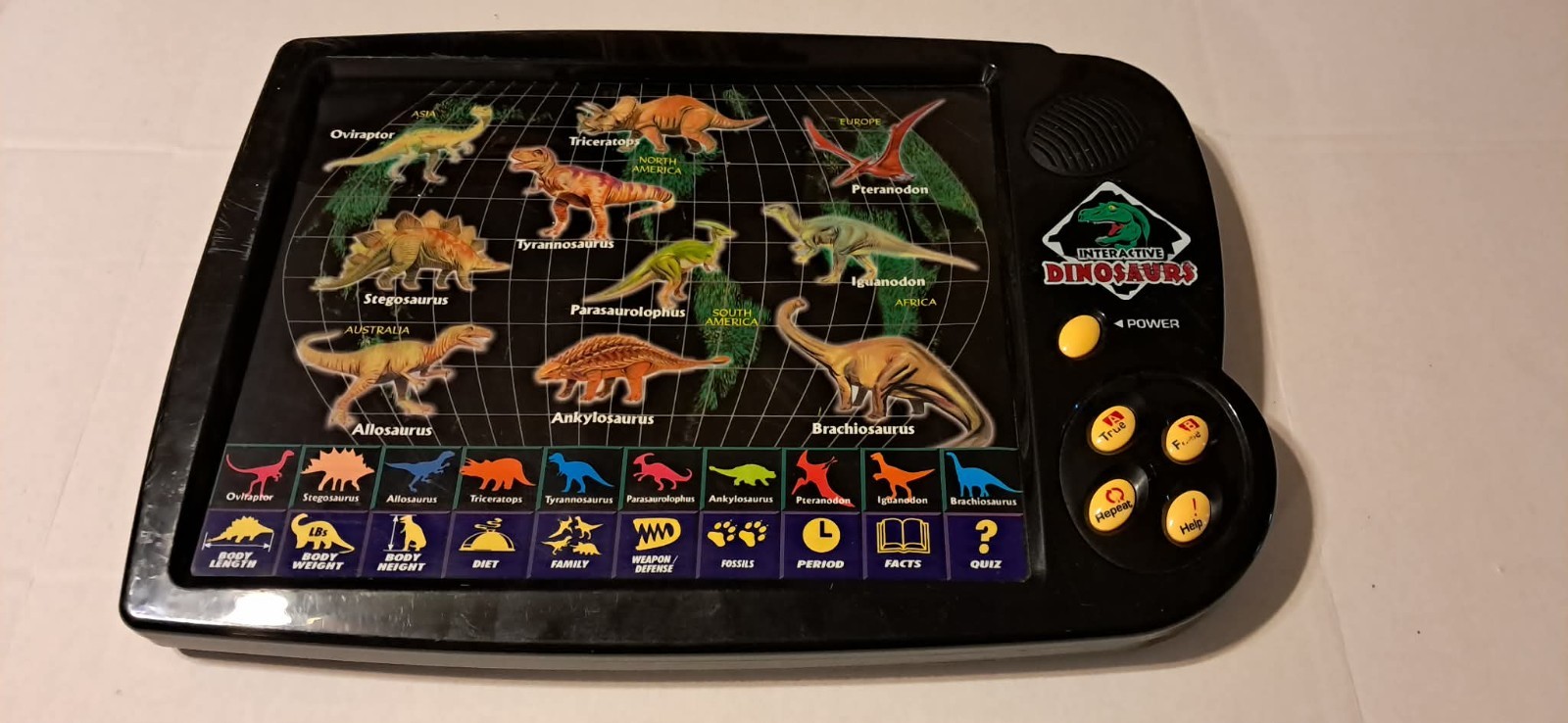 Interactive Amazing Dinosaurs Kids Learning Black Electronic Toy Tested/Works