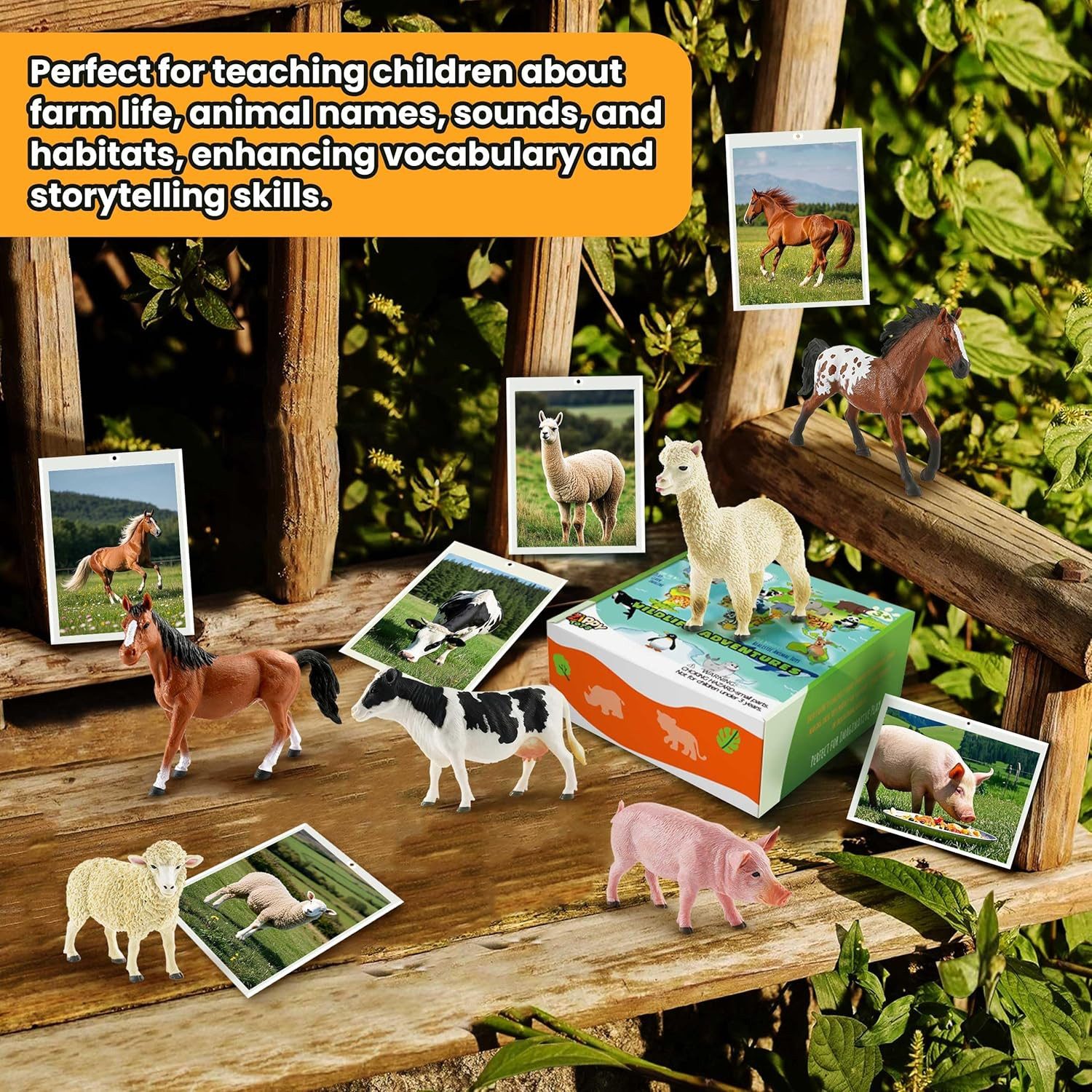 6PCS Farm Animal Toys for Kids 3-5 Realistic Plastic Farm Animal Figurines Educa