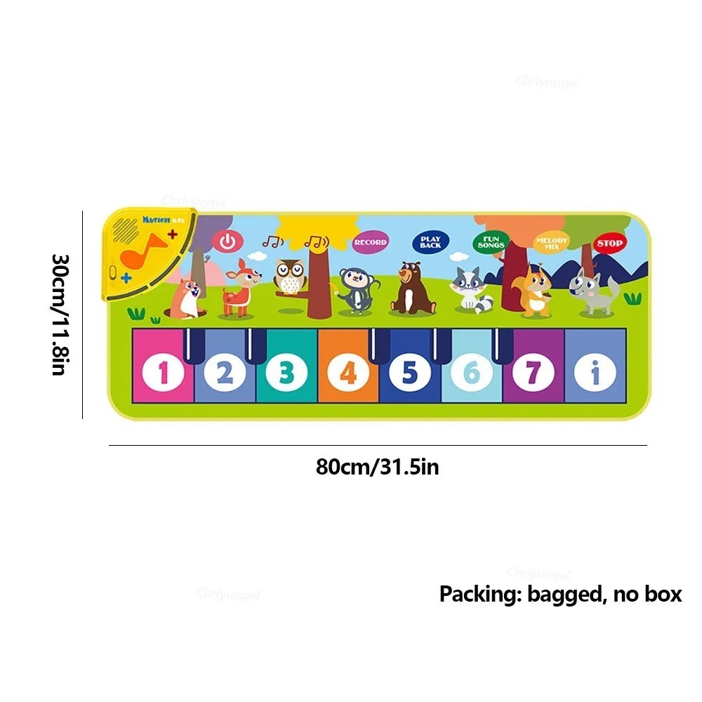 Piano Mat for Kids 80*30cm Toddlers Floor Keyboard Dance Mat Play Musical Carpet