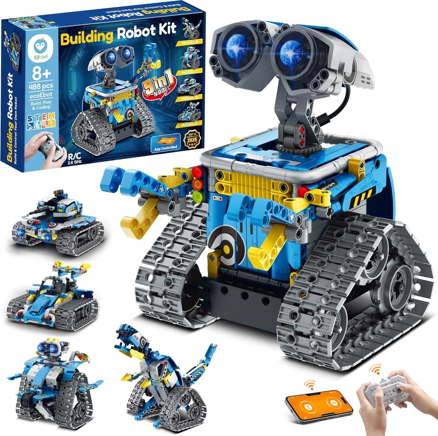 Sillbird STEM Robot Building Kit for Kids 8-12 Remote Control Coding Robotic Toy