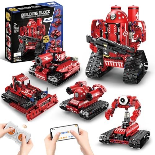 5-in-1 STEM Robot Building Kit for Kids 8-16, Remote Control Engineering Toys, 4