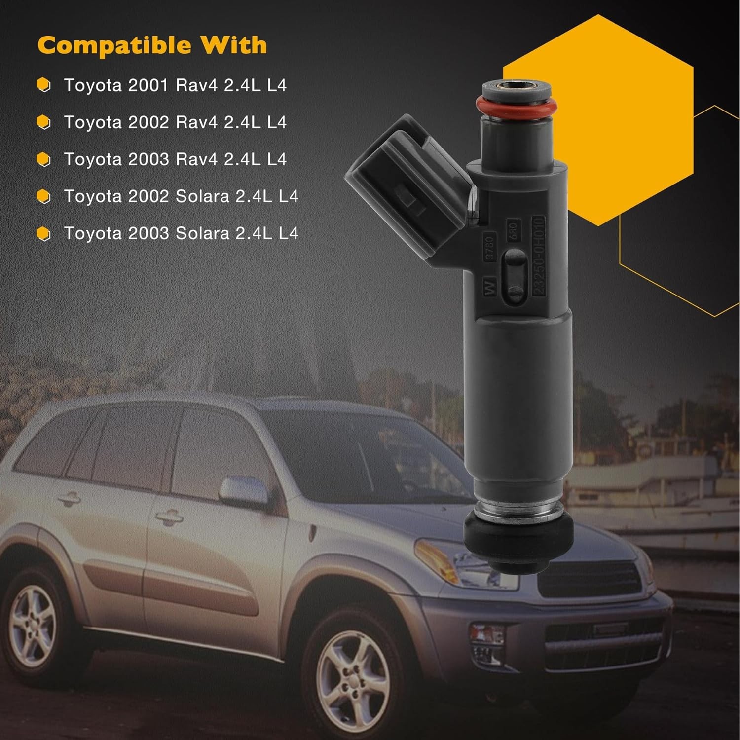 2002-2003 Toyota Camry Solara 4Pcs Fuel Injectors 12Holes Compatible with 01-03