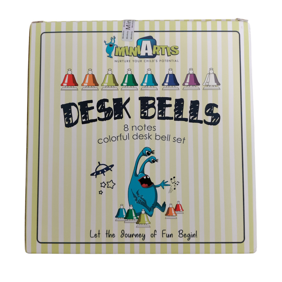MINIARTIS Desk Bells for Kids – Educational Music Toys 8 Notes Colorful Set