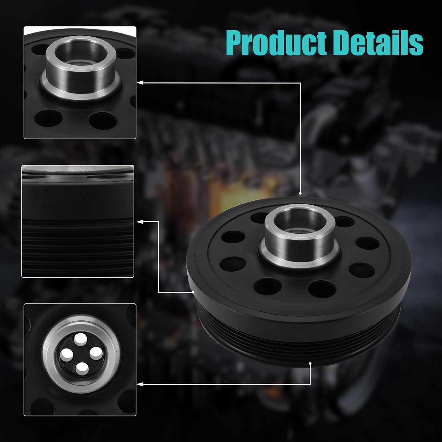 11238512072 Engine Harmonic Balancer Crankshaft Pulley (2.0L L4) Compatible with