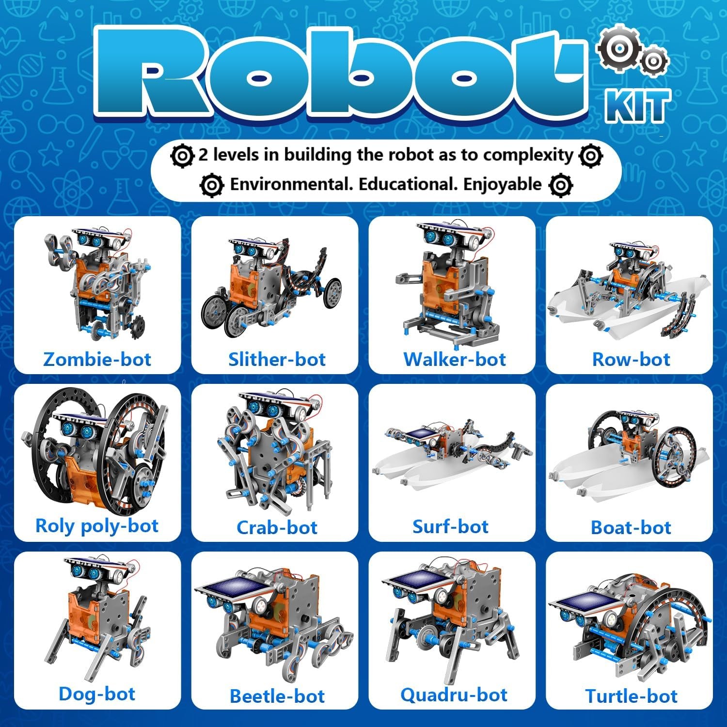 13-in-1 Solar Robot STEM Kit for Kids Ages 8-12, Science & Robotics Building Toy