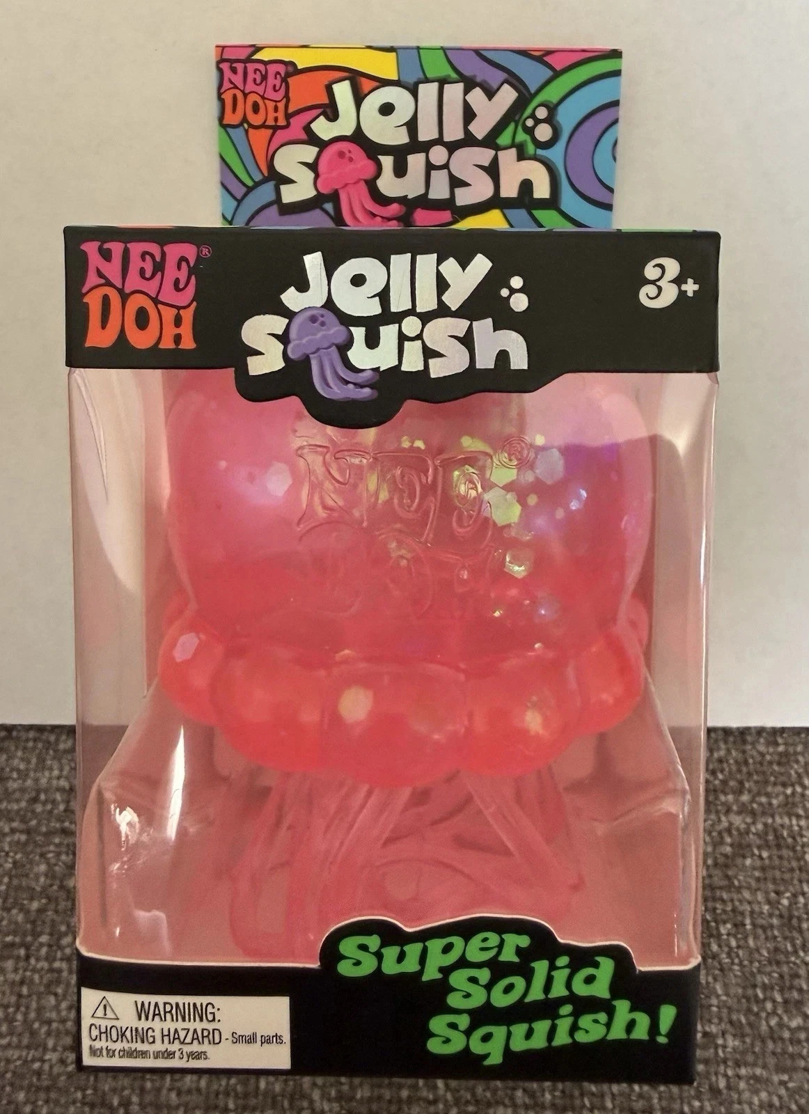 NeeDoh Pink Jellyfish Jelly Squish Stress Toy Fidget Squeeze Super Solid Squish