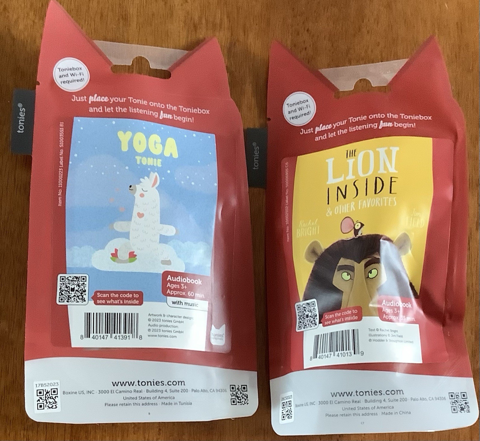 LOT OF 2 THE LION INSIDE & YOGA Audio figurine Tonie AUDIOBOOK 3+ TONIES