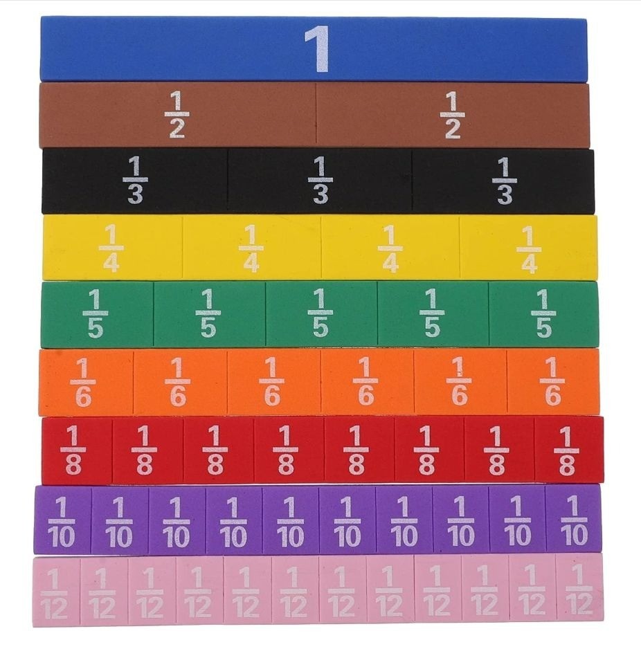 1 Set Magnetic Fraction Tile Montessori Math Materials for Kids to Learn Fractio