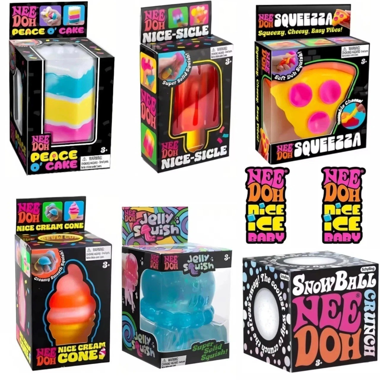 Schylling NeeDoh Nice Cube Stress Relief Squishy Fidget Toy ADHD Sensory UK