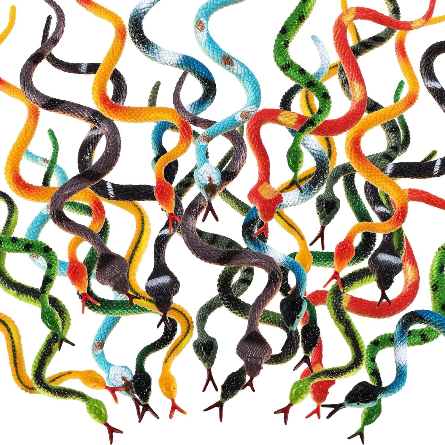 Miniature Fake Snakes – 12-Pack Realistic Prank Props for Parties & Learning
