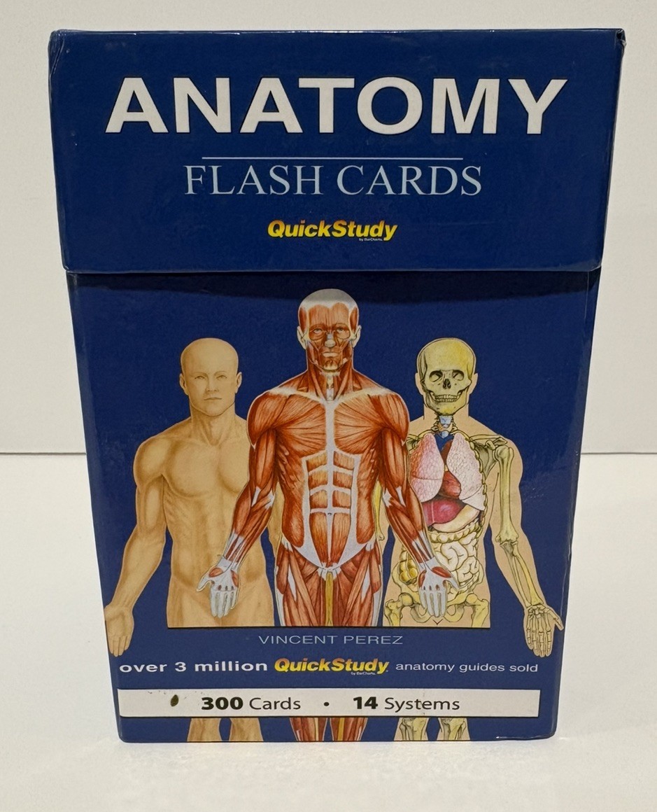 QuickStudy Anatomy Flash Cards 300 Cards 14 Systems by Vincent Perez BarCharts