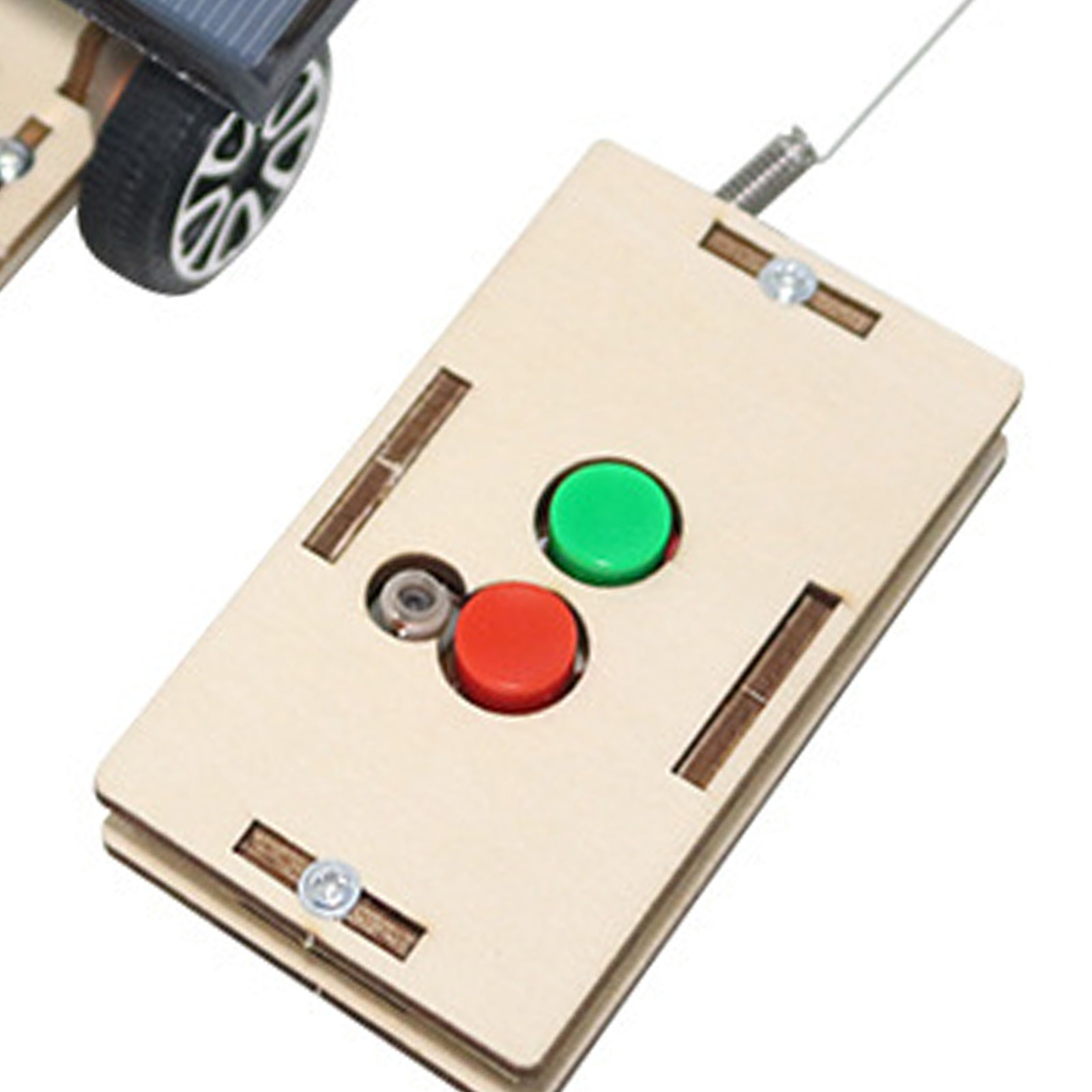 Solar Wireless Remote Control Car Model Composite Wood Electric Motor Building