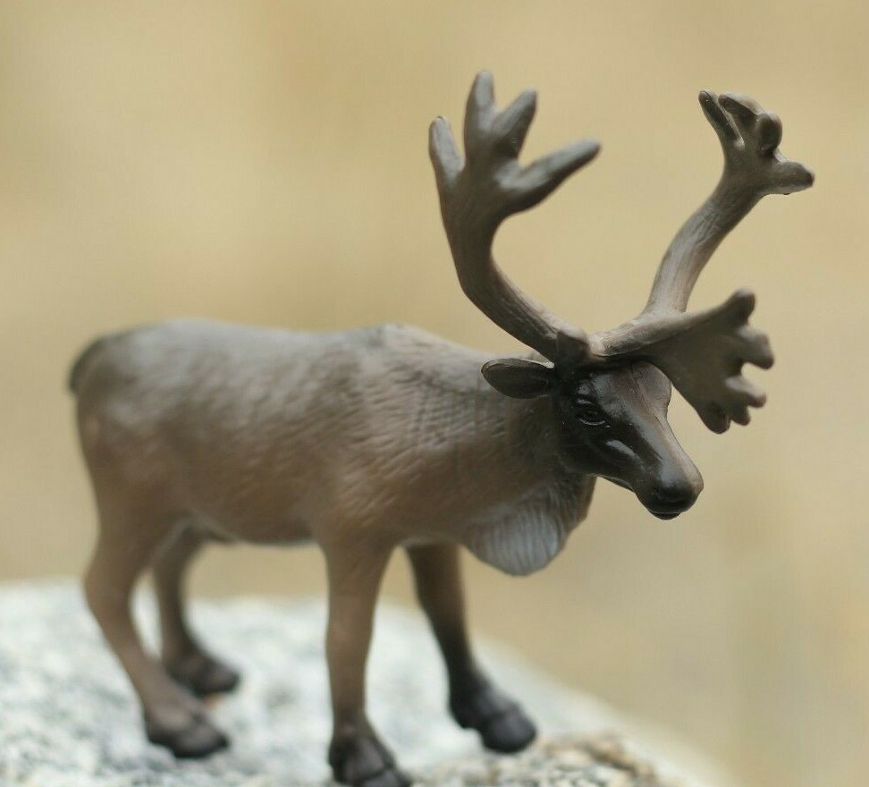 Caribou Realistic Small Toy Model Plastic Replica Forest Animal, Gift OK04