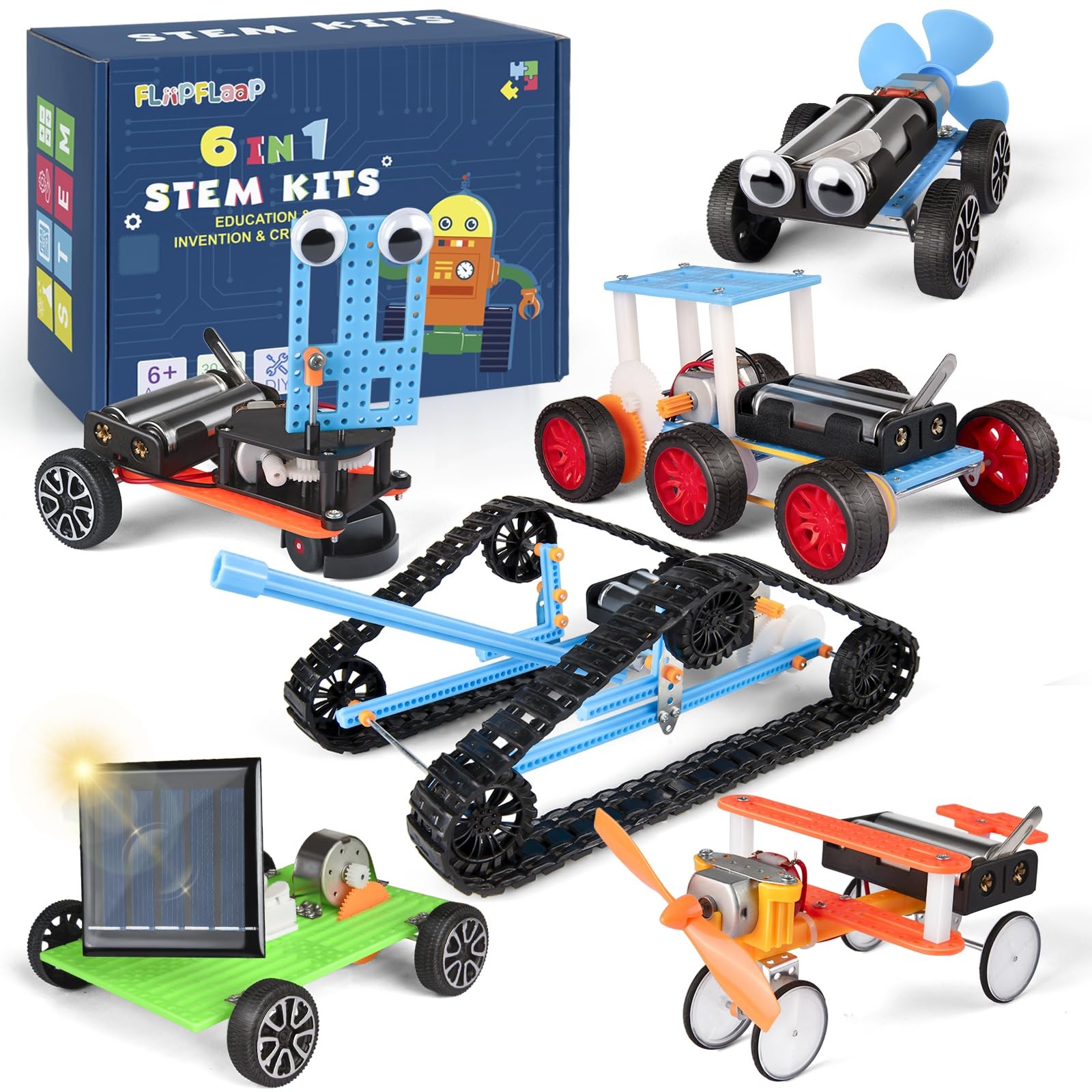 Fliipflaap 6-In-1 Stem Kit For Kids Ages 6-12 Stem Toys For Boys Ages 8-12