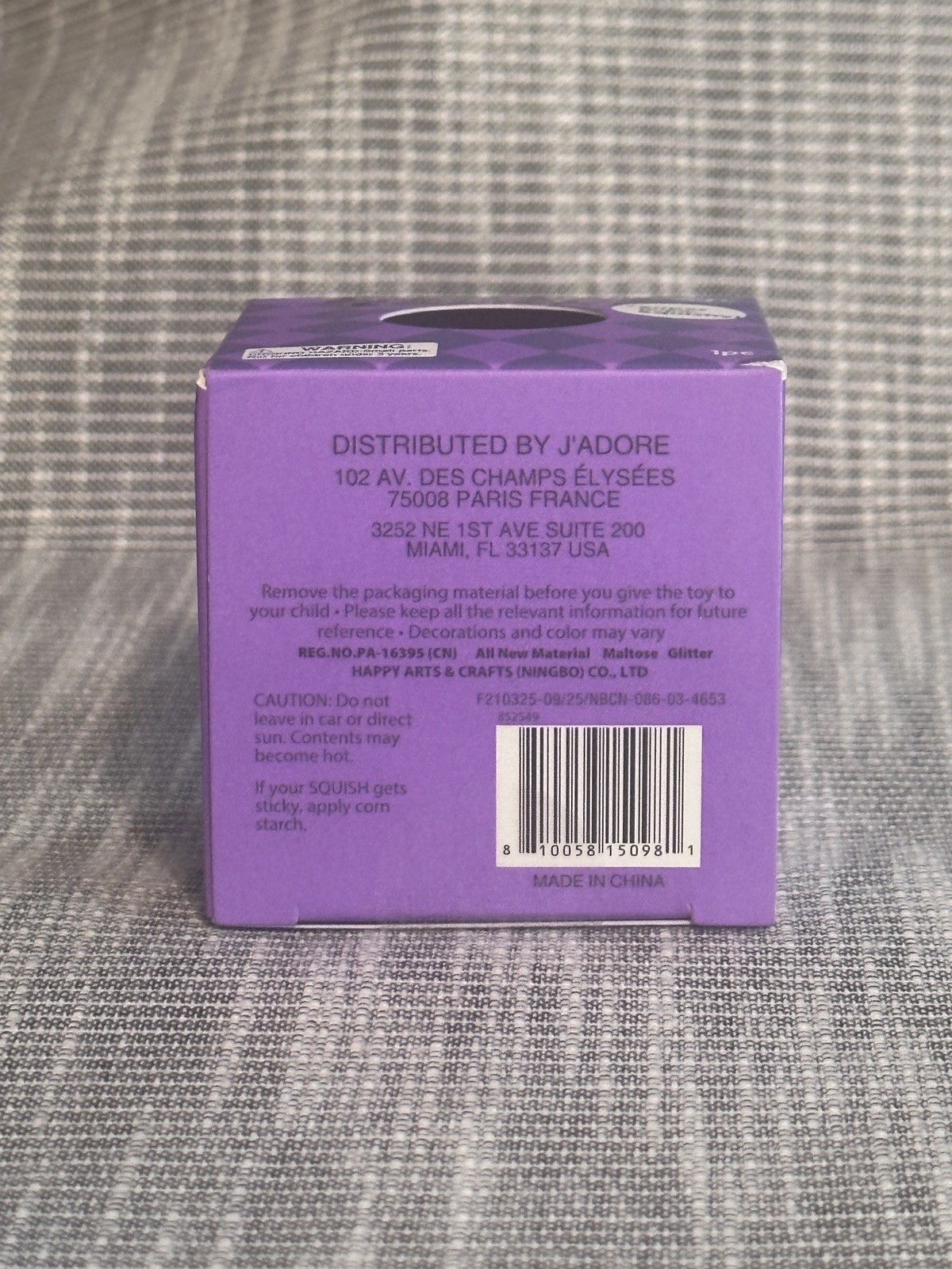 J’Adore Diamond Squishy Purple Glitter Sensory Squeeze Toy Super Duper New