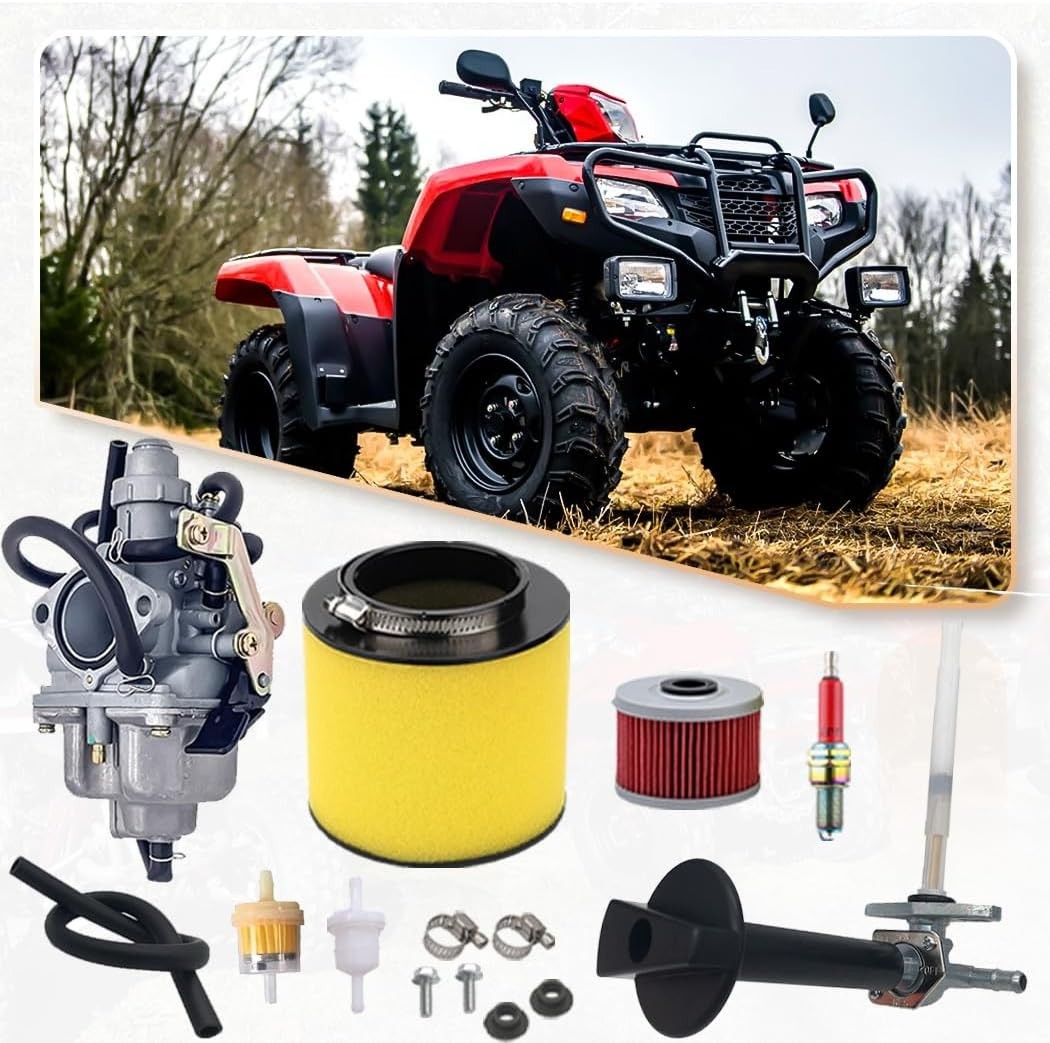 Recon 250 Carburetor with Fuel Tank Petcock Valve Set Fits for Honda TRX 250 Rec