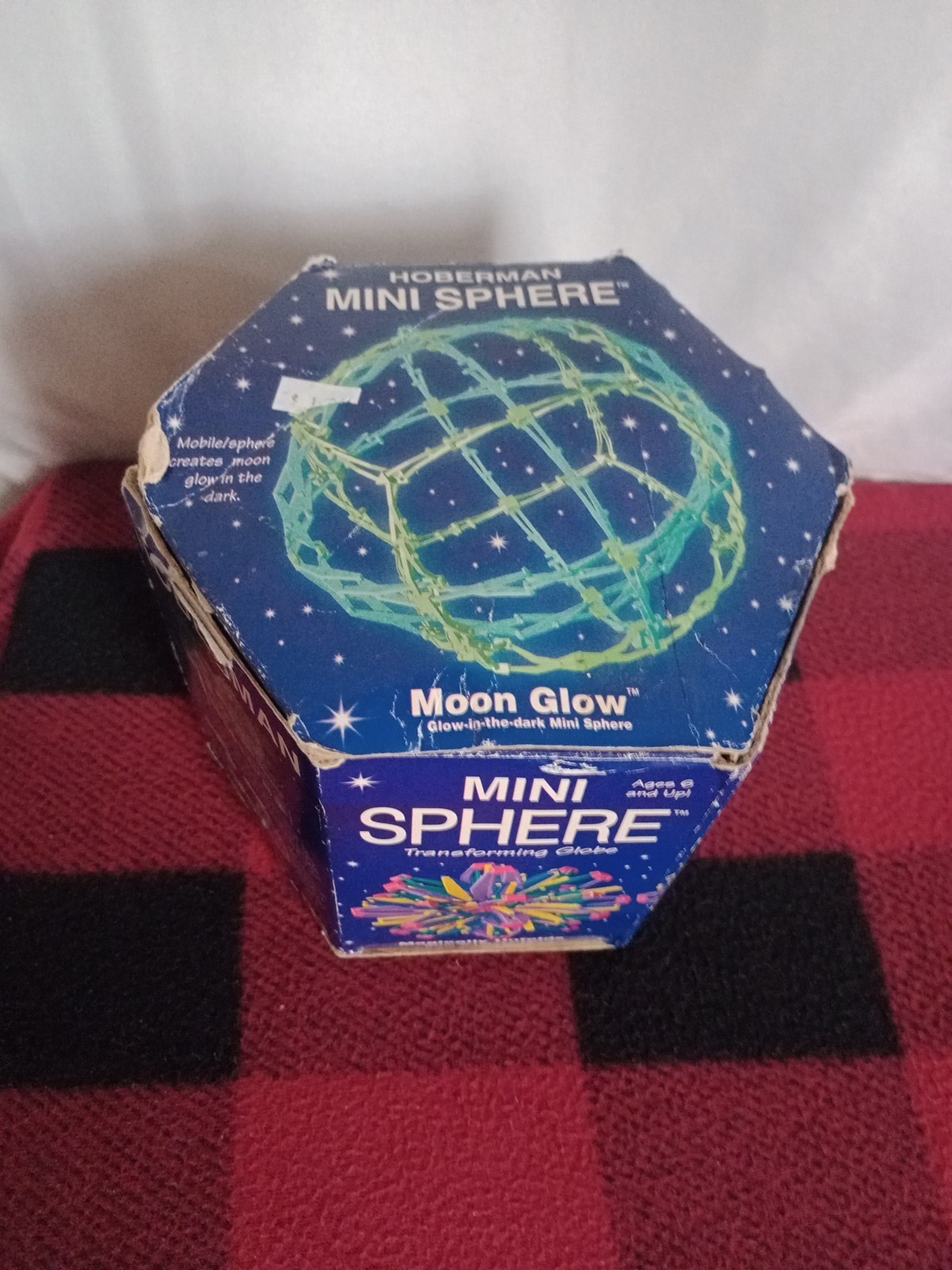 VTG Hoberman MininSphere Large Expanding Sphere Glows In Dar Silver Star Moon