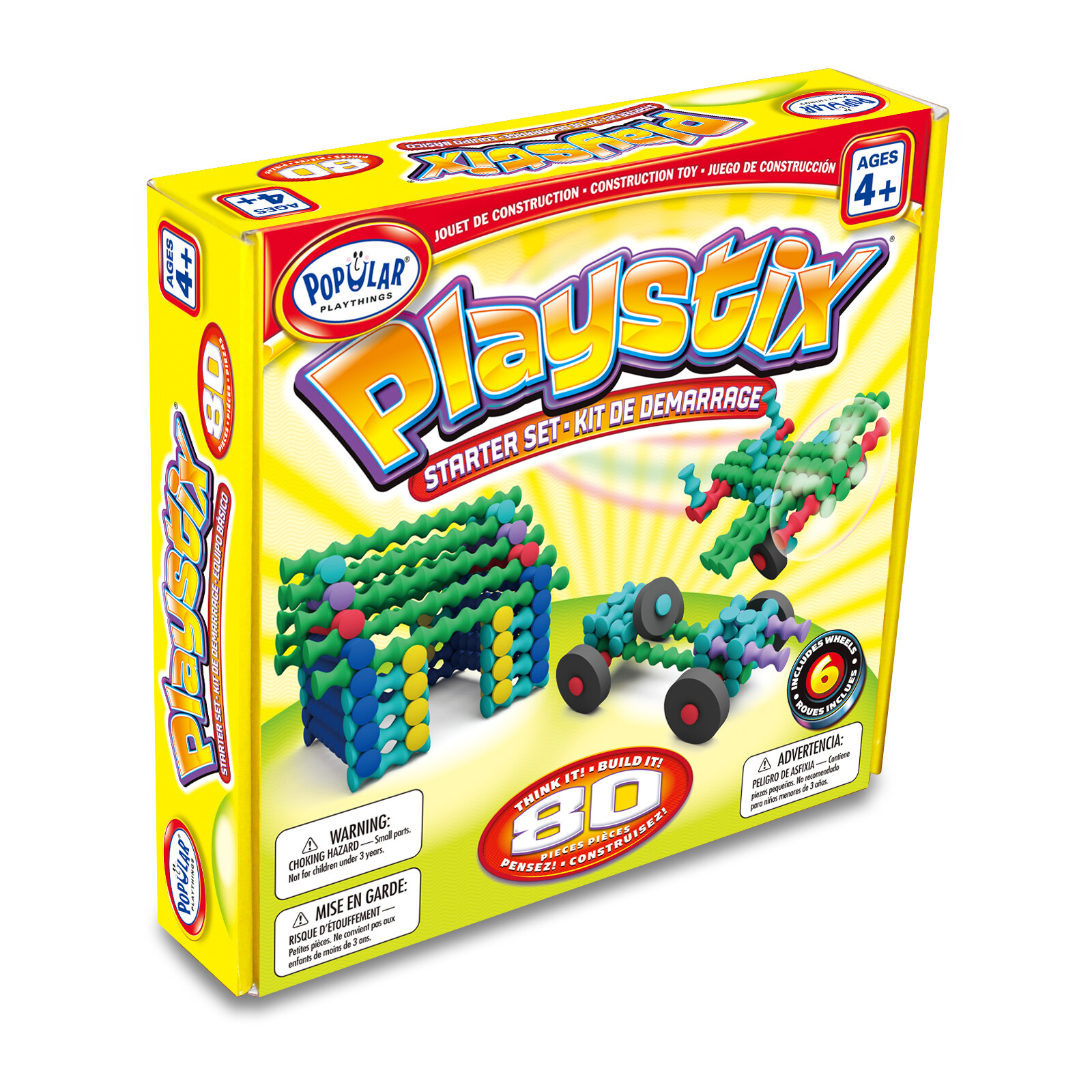 New – Popular Playthings Playstix Starter Set: 80 Pcs – Ages 4+ | 1+ players