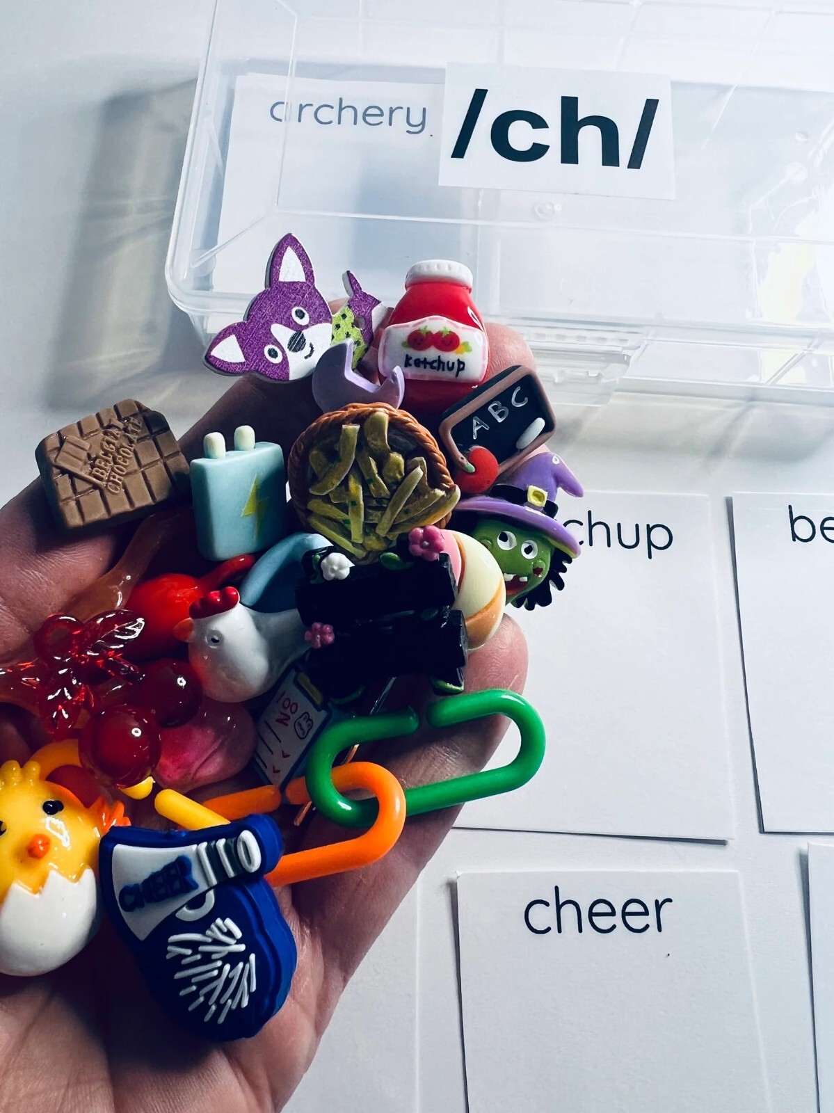 Speech Therapy Trinkets /ch/ sound Say and Play Mini Objects Kit Articulation