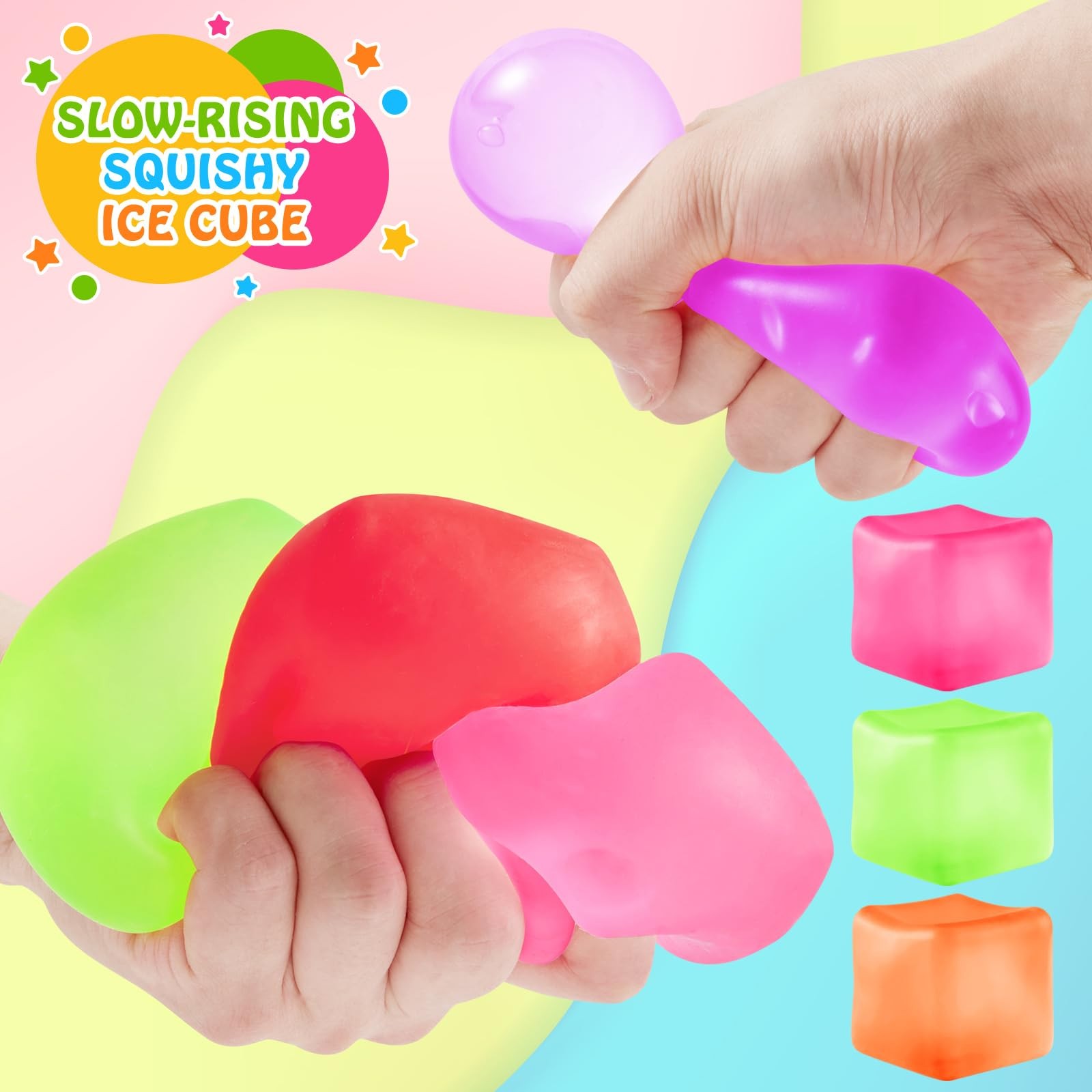 Mozkkiz Stress Cube Fidget Ice Cube Stress Balls 8 Pcs Stress Balls For Kids
