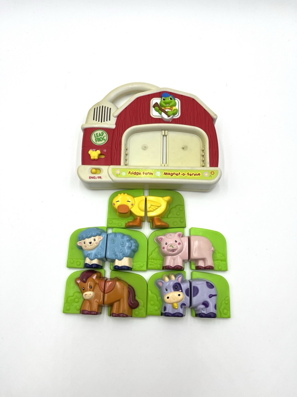 Vintage LeapFrog Fridge Farm Magnetic Animals Barn Toy Complete Set – Working