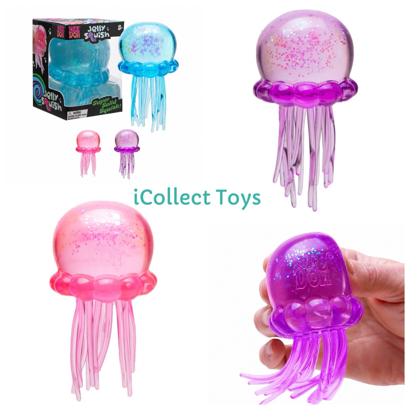 NeeDoh JELLY SQUISH Viral Schylling Nee Doh Jellyfish [x1 RANDOM] AUTHENTIC