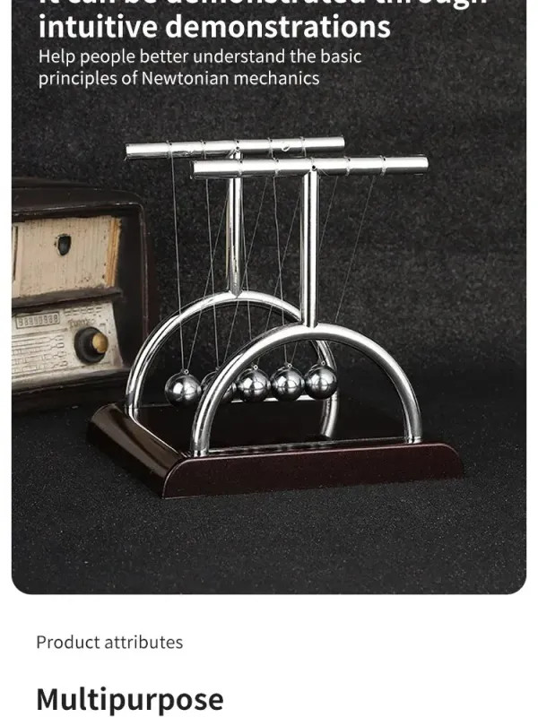 Newton’s Cradle Balance Steel Ball Teaching Supplies Physics Science Pendulum