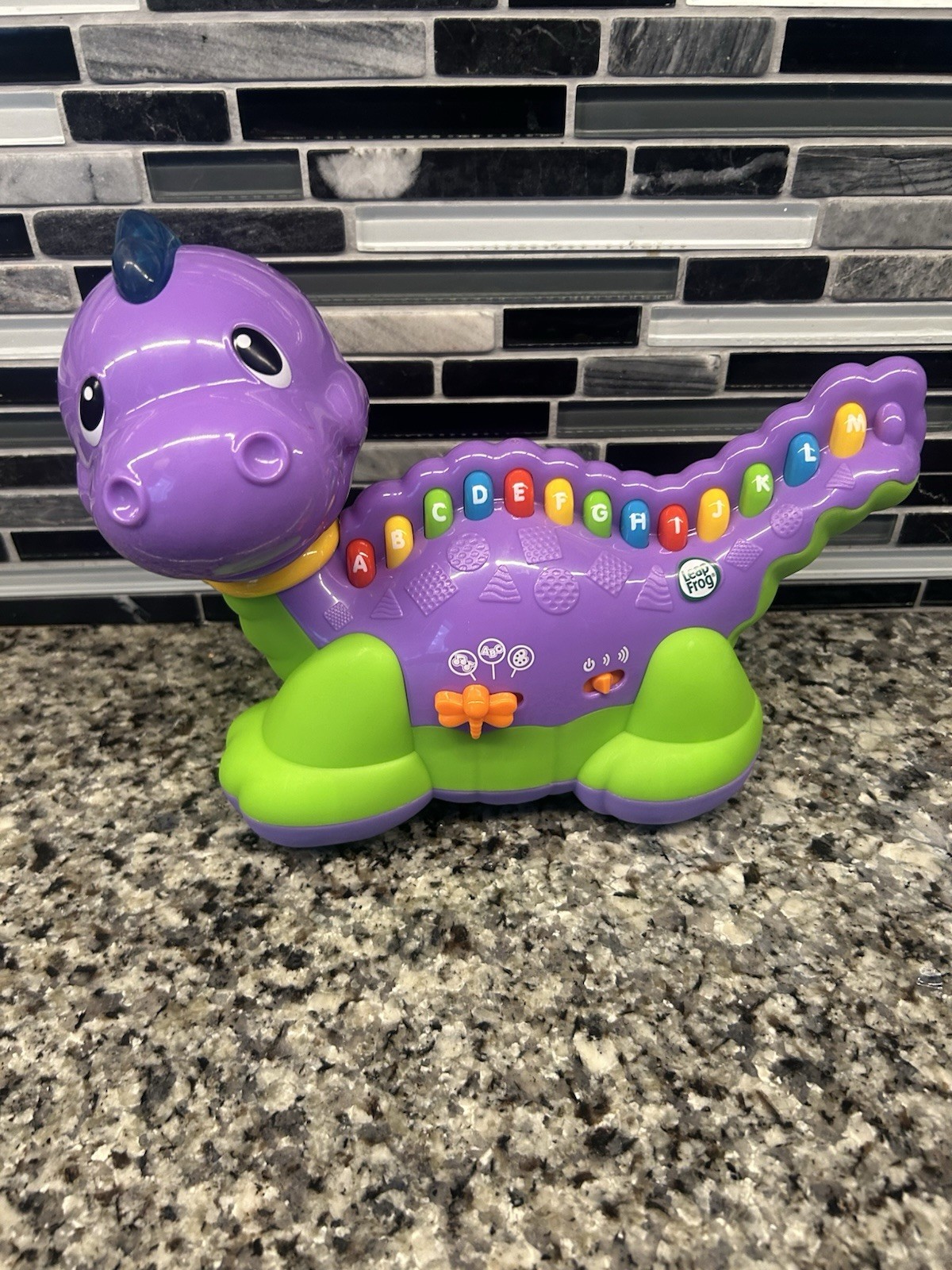 LeapFrog Lettersaurus Dinosaur Learning Toy ABC Colors Music Purple Tested/Works