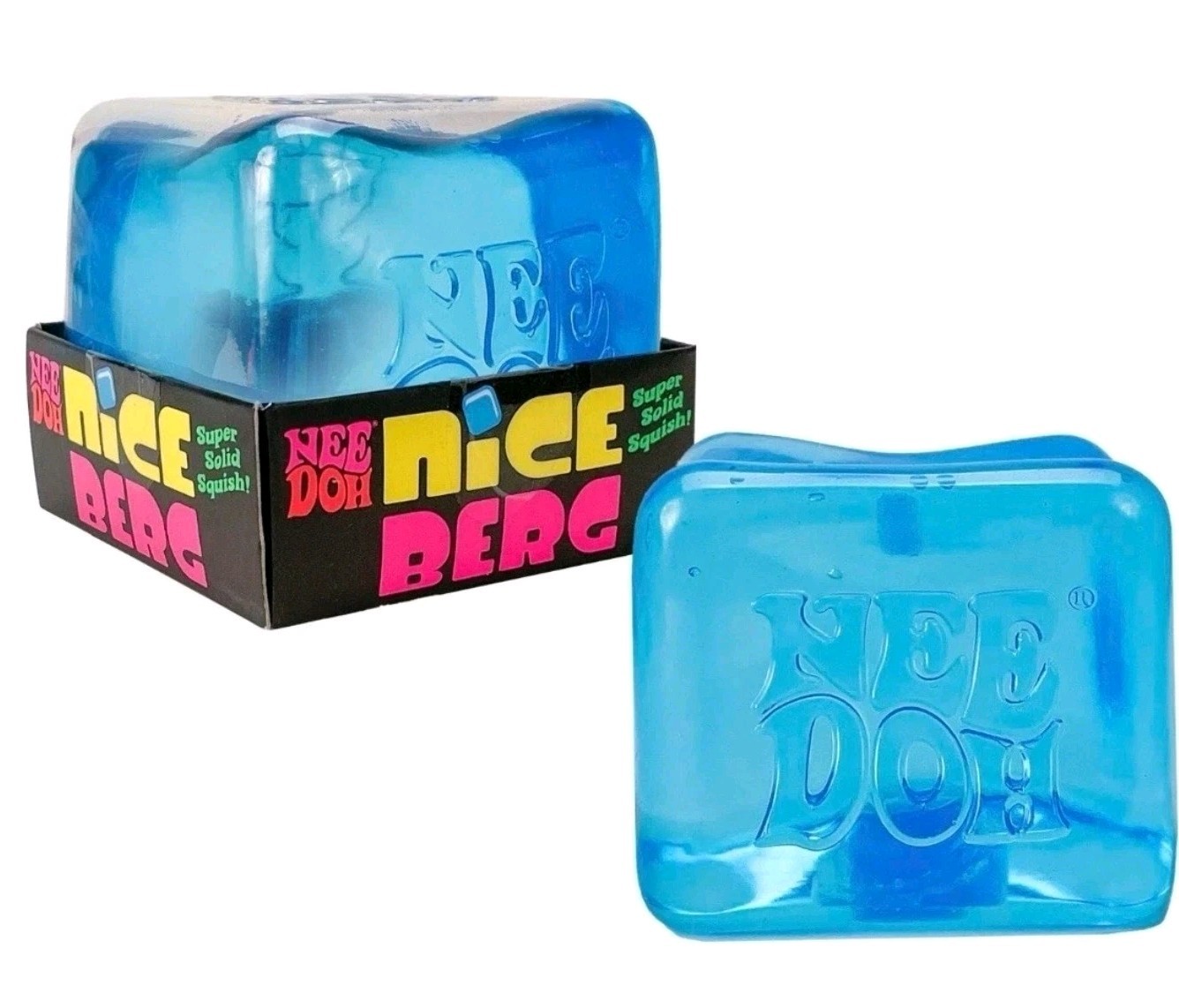 NeeDoh Nice Berg Blue XL Giant Nee Doh Niceberg Solid Squish BLUE Ice Block