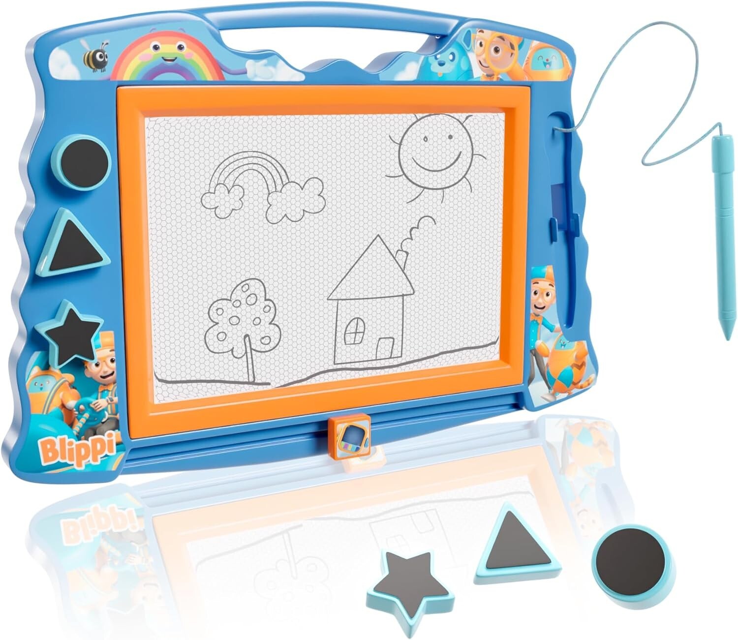 Lolipop Blippi Magnetic Sketcher with Magnetic Pen and Stamps