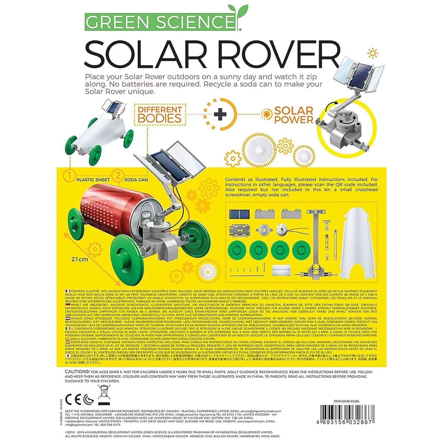 4M Green Science Solar Rover Kit – STEM Toy for Kids