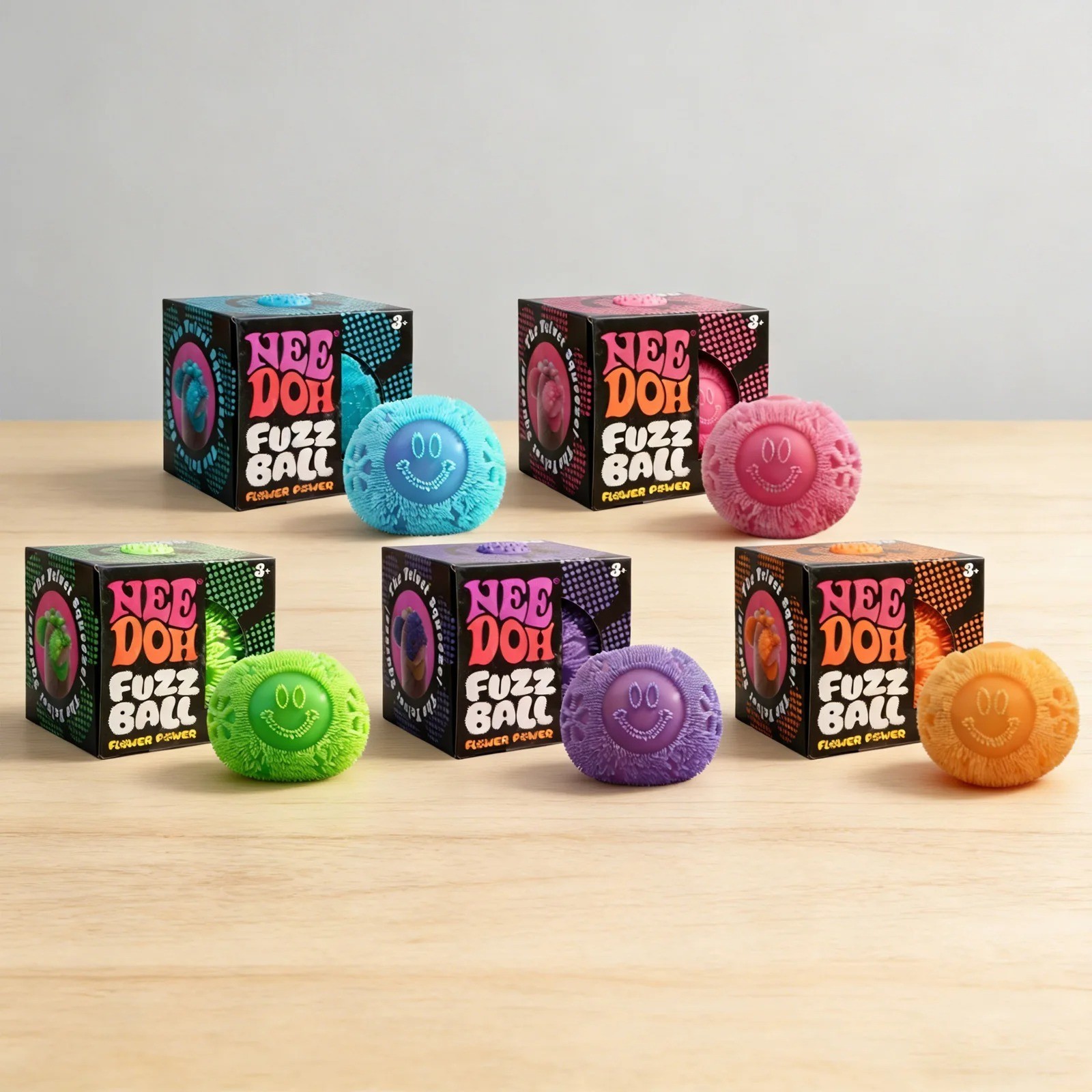 Schylling Fuzz Ball Flower Power Fidget Cube Squishy Stress ADHD Focus
