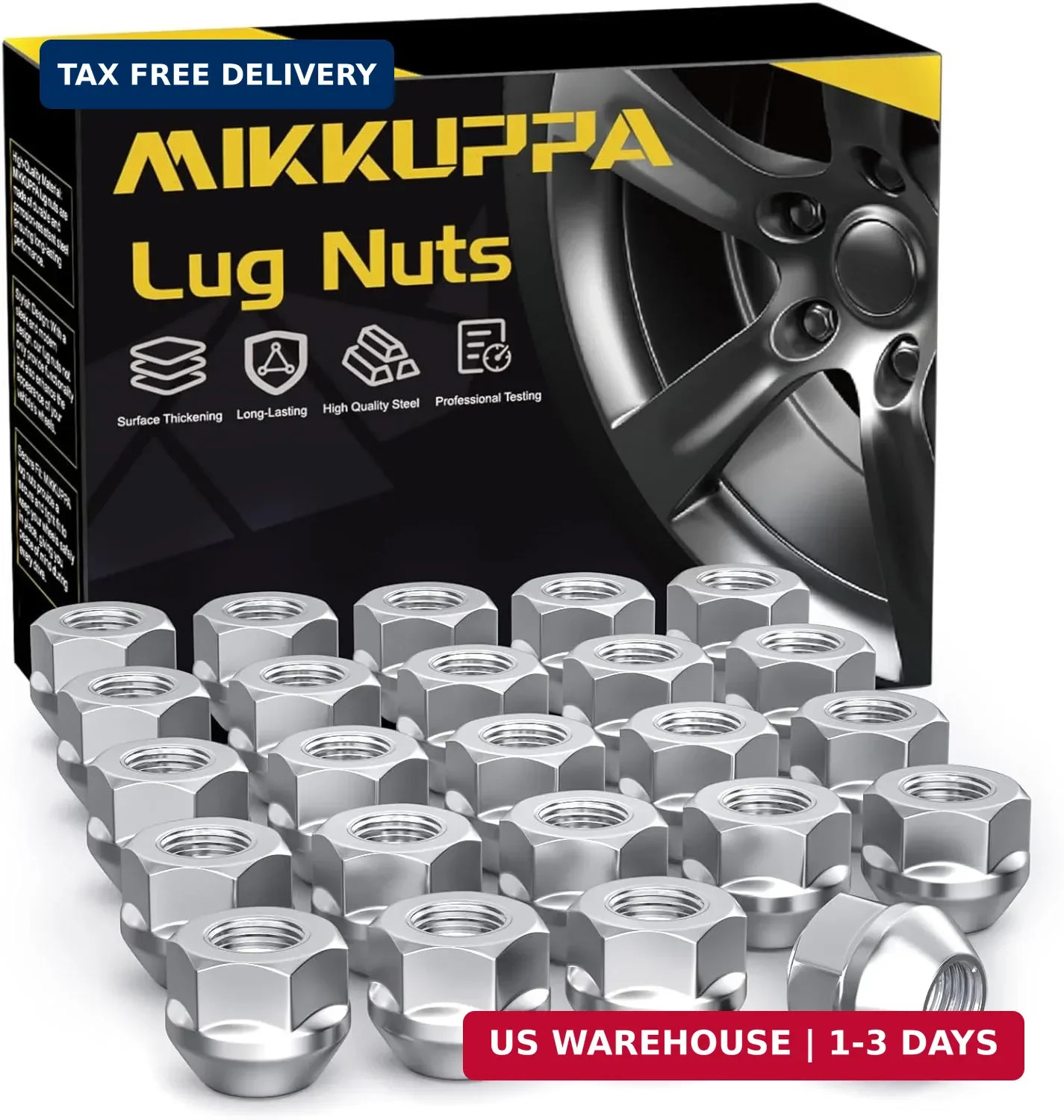 MIKKUPPA M14x1.5 24PCS Open End Lug Nuts – Replacement for Chevy Silverado Color