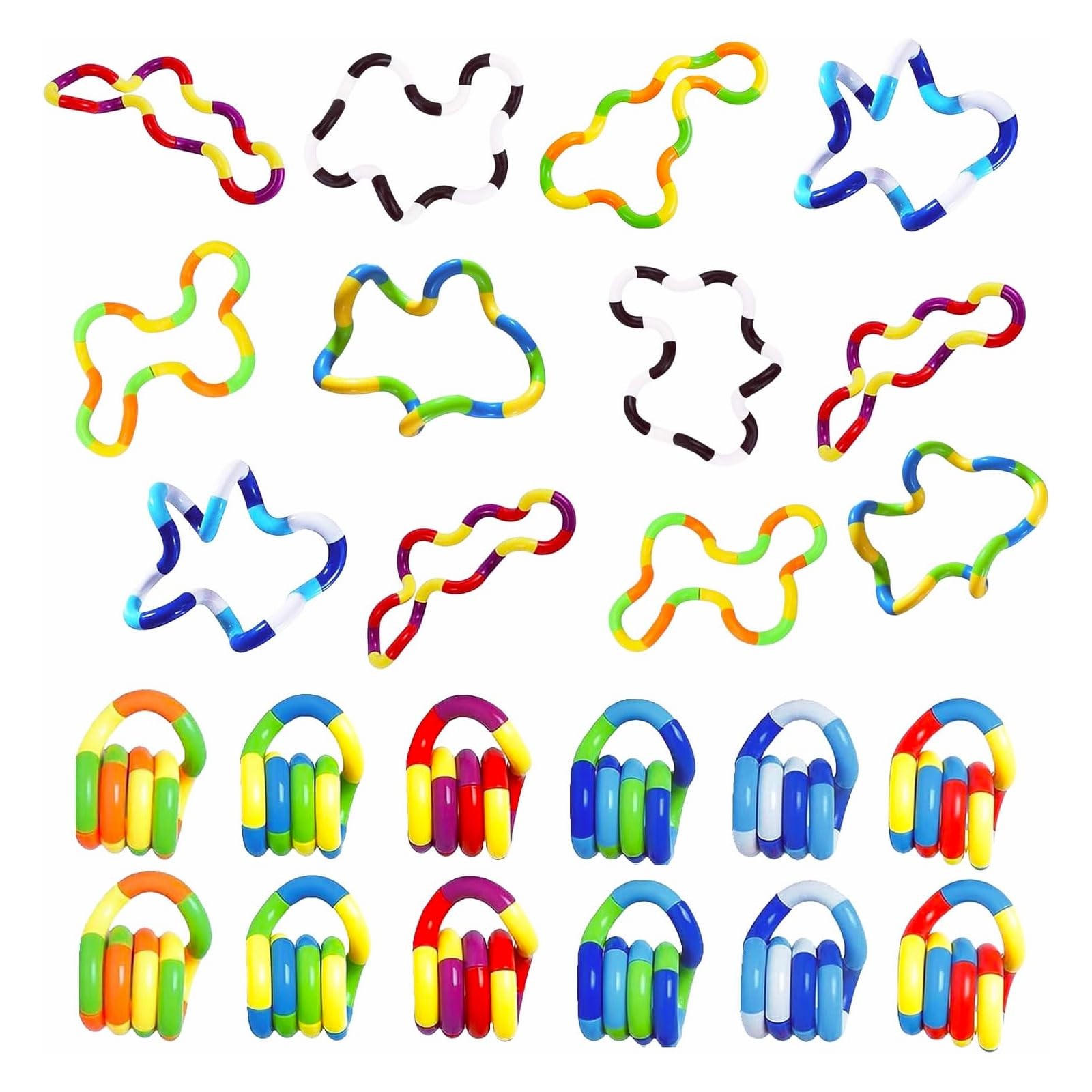 24PCS Quiet Twisty Fidget Toys – 0.25 inches (0.635 cm) height, 24pcs