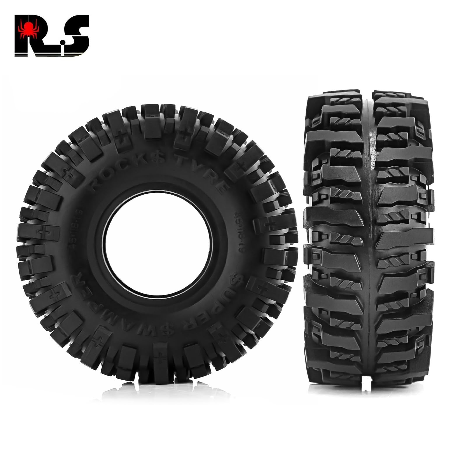 REDSPIDER 1.9» Crawler Mud Slingers Tires OD 4.64» （4pcs ）1.9 RC