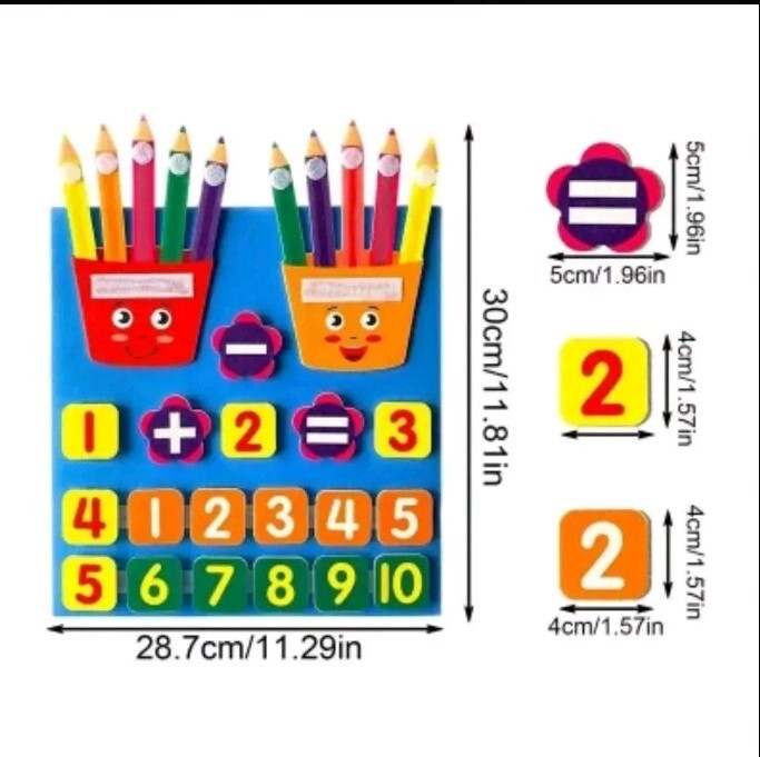 Preschool Educational Math Counting Early Learning Toy For Toddlers Soft Felt